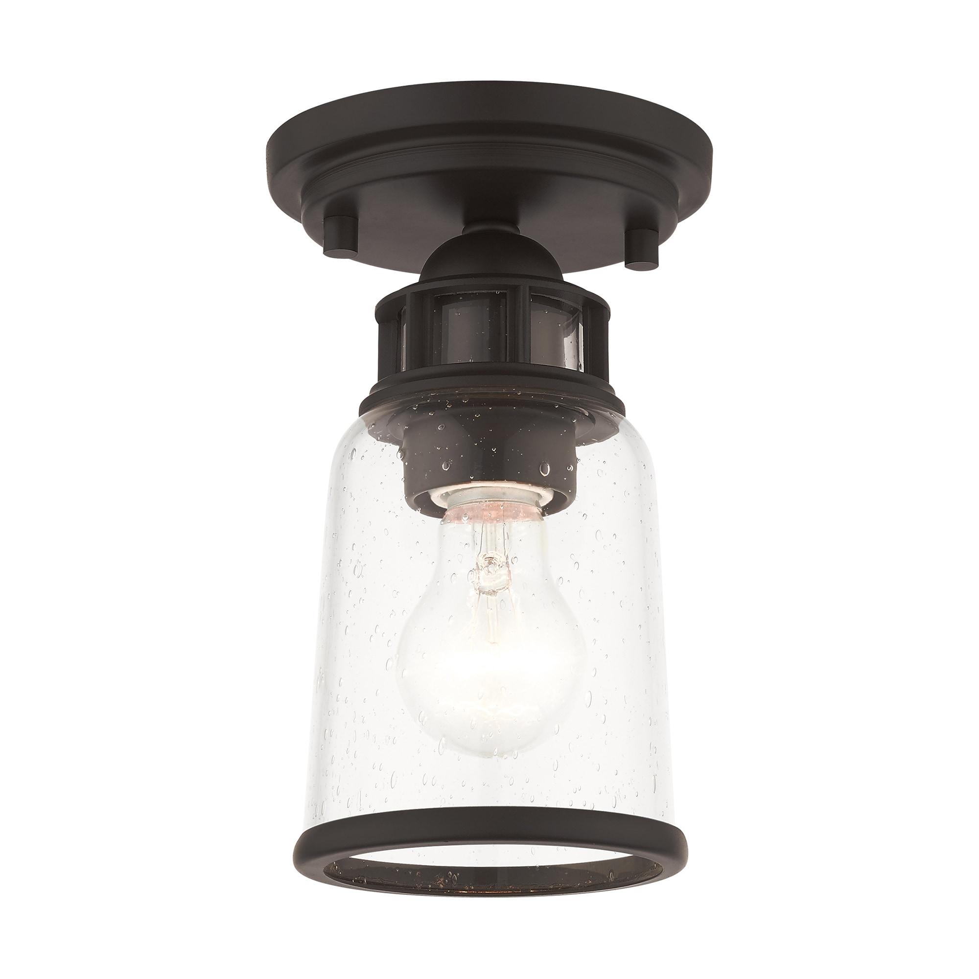 Livex Lighting 45501-07 Lawrenceville 1 -Light 5.125-in Matte Bronze Semi Flush Mount Light