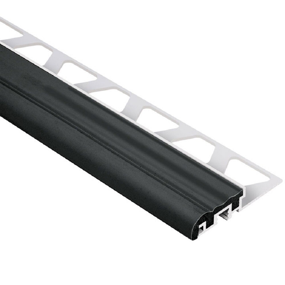 Schluter Systems GS10S/150 Trep-S 0.375-in W x 59.0-in L Black Aluminum Stair nose Tile Edge Trim
