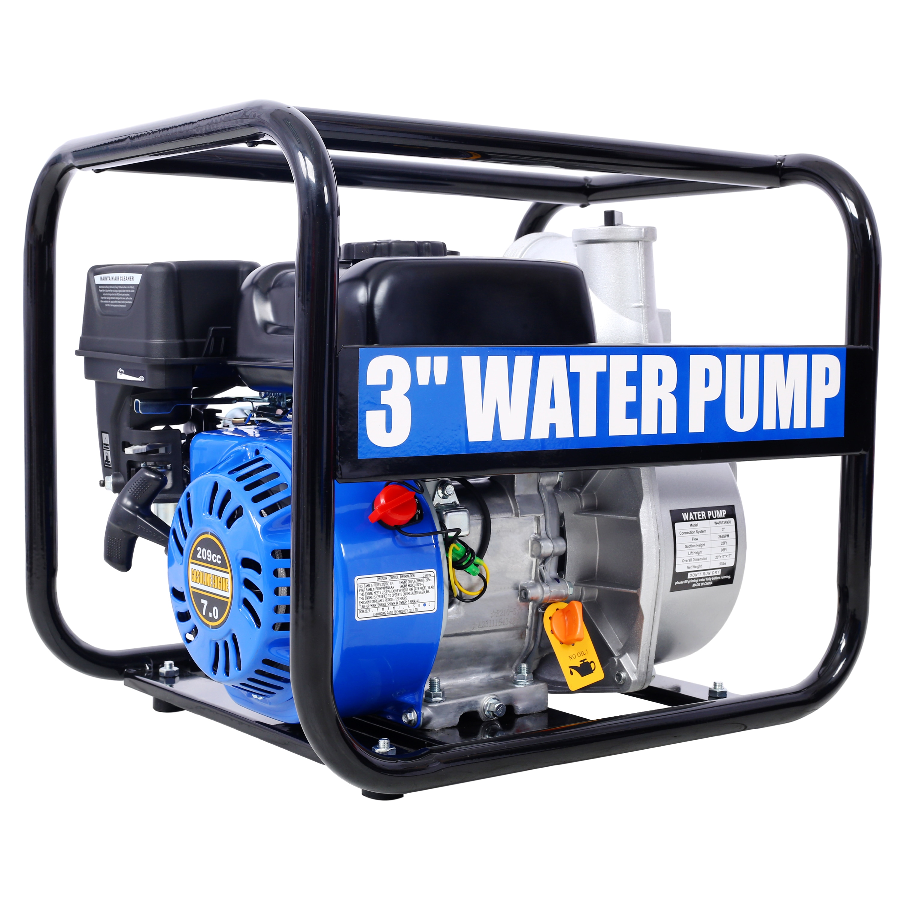EXTRAUP YHLW465134908 7-HP 264-Gallon Stainless steel Trash pump