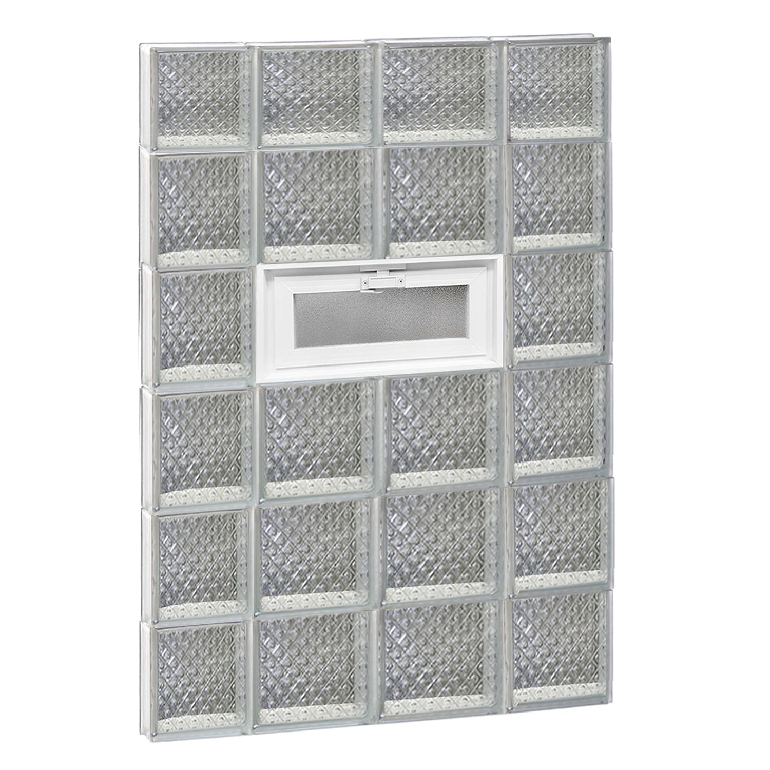 REDI2SET V2846DP Diamond Glass 27-in x 44-1/2-in Frameless Replacement Vented Glass Block Window