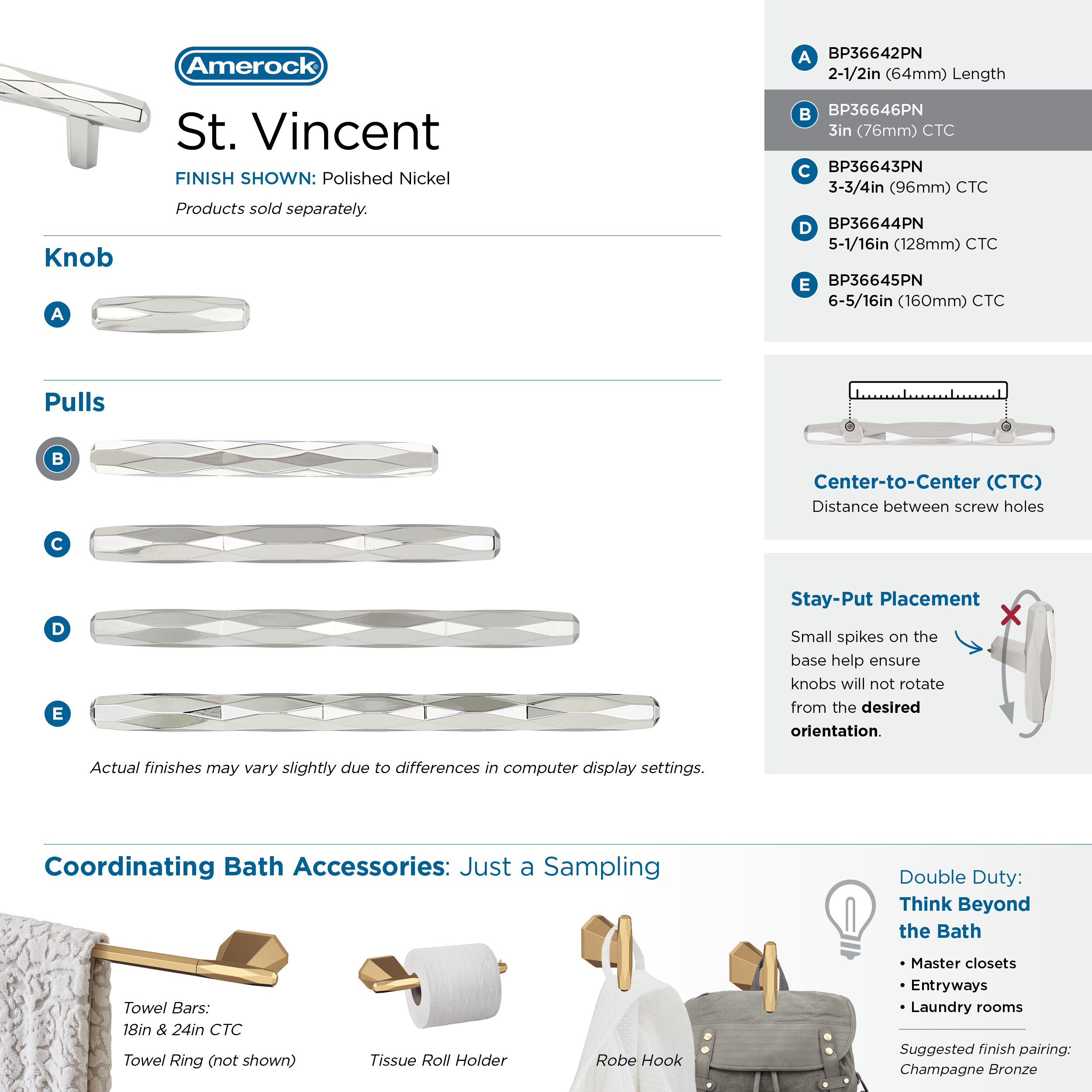 Amerock BP36646PN Cabinet-Pulls - View #8