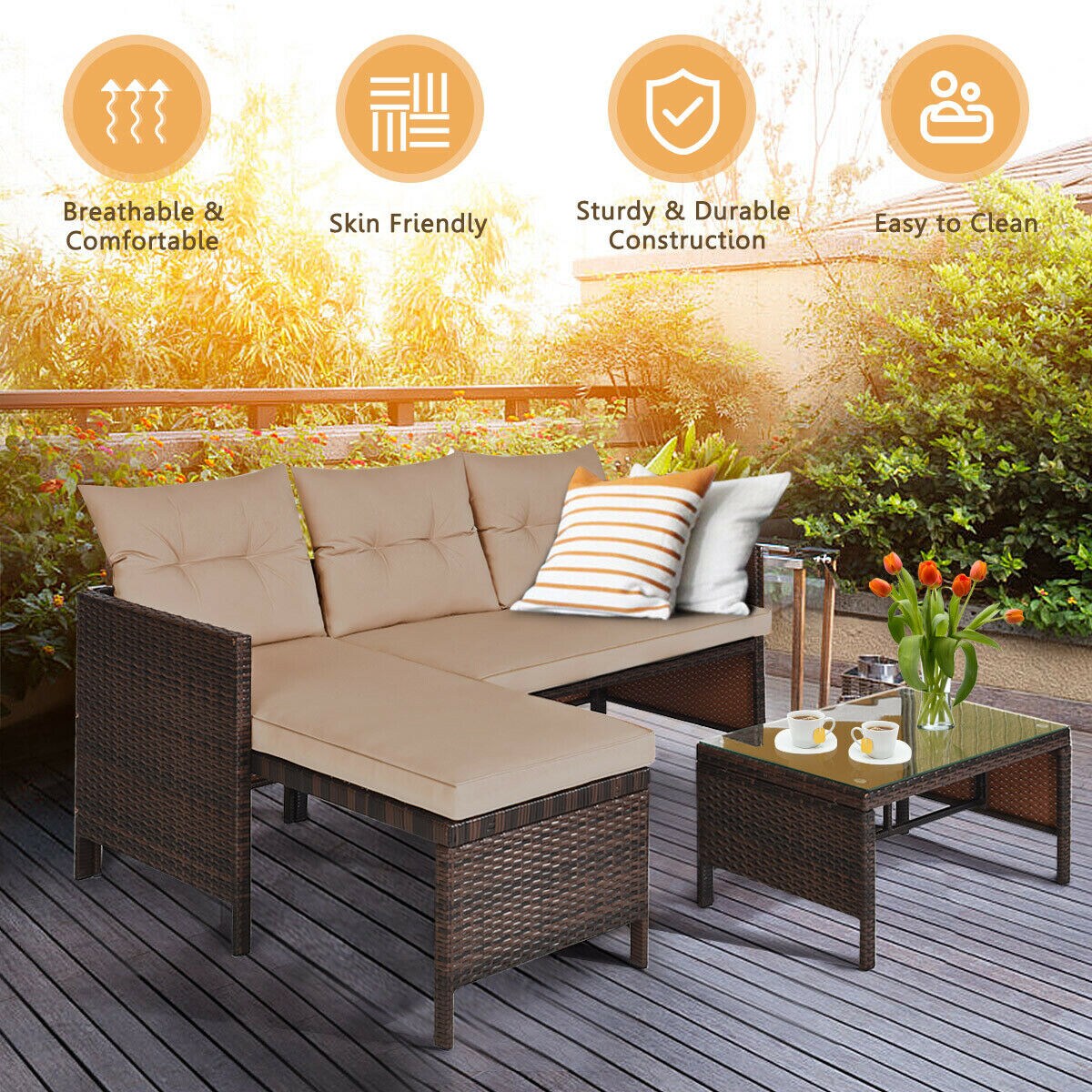 Forclover HYFE-62861BN Patio-Conversation-Sets - View #8