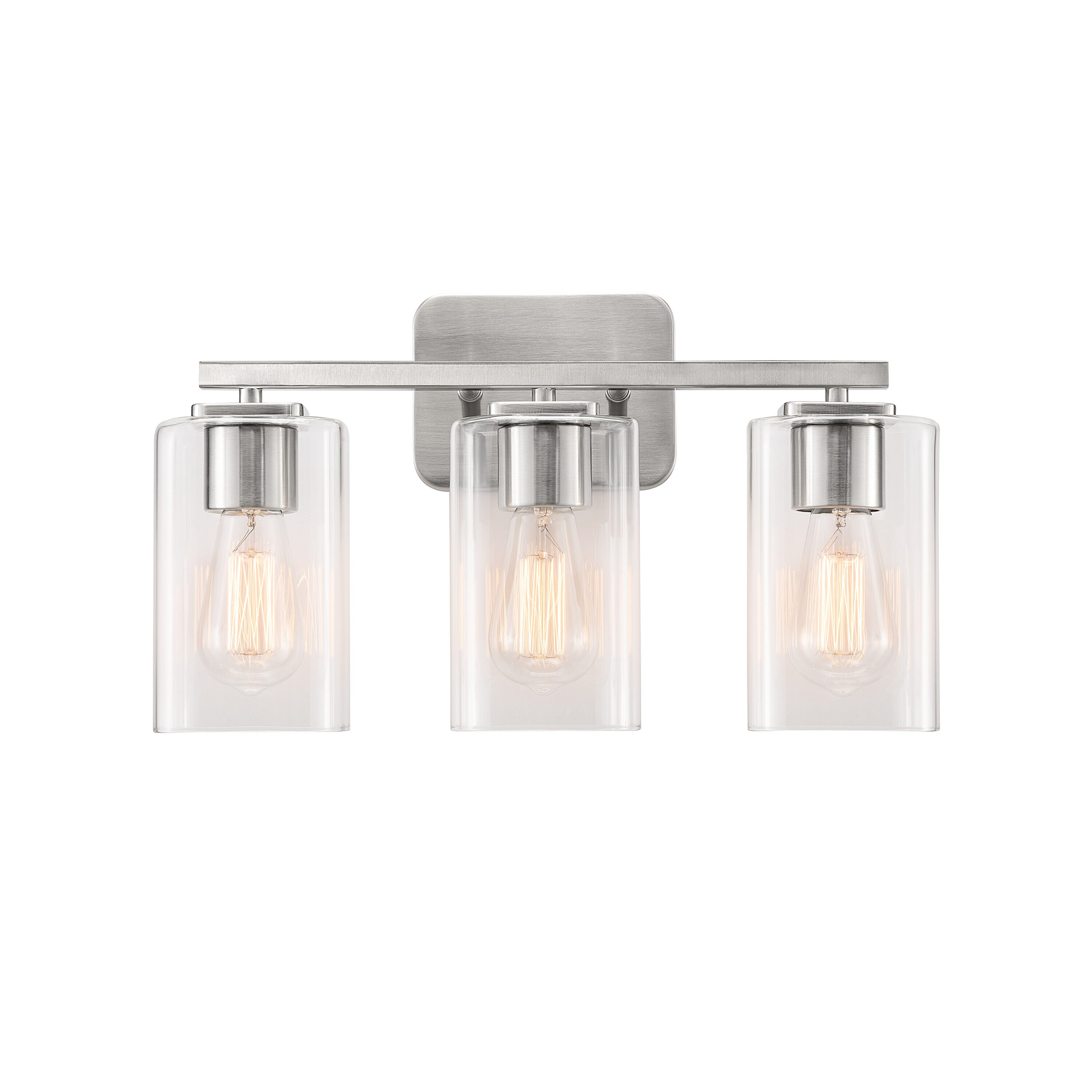 KAWOTI Clemmon 17.5in 3Light Brushed Nickel Contemporary/Modern