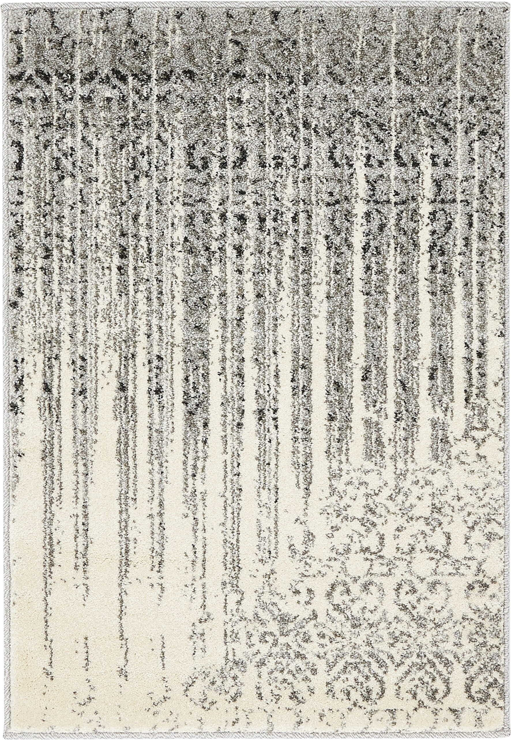 Unique Loom 3133391 Jennifer Del Mar 2 x 3 (ft) Loomed Polypropylene Gray/Ivory Rectangular Indoor Stripe Industrial Area rug