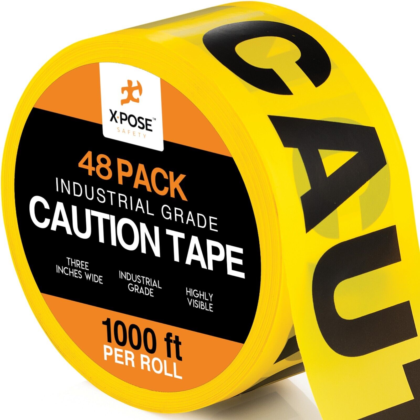 XPOSE SAFETY PCT-48-X 3-in W x 1000-ft L Yellow Warning Vinyl Safety Tape
