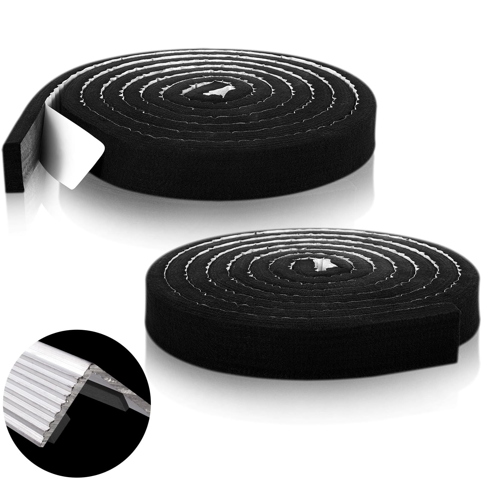 Etokfoks  2 Rolls Black Felt Metal Roofing Vented Ridge Closure Strips Self Adhesive 2 in W x 15 ft L UV Block