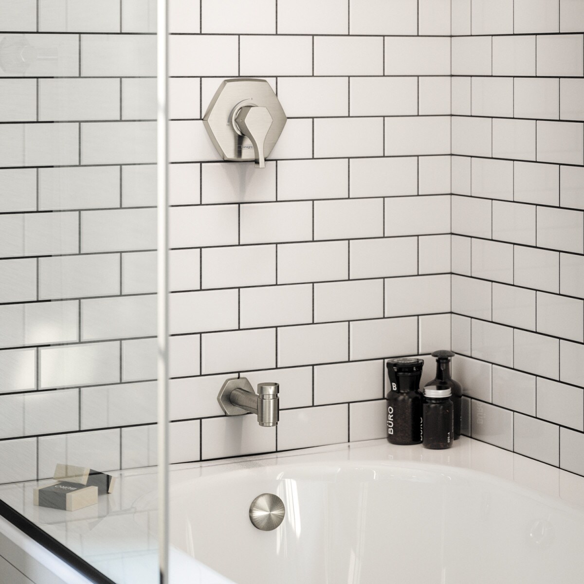 Locarno Brushed Nickel 9.5" Rain Jet Wall-Mounted Shower Head