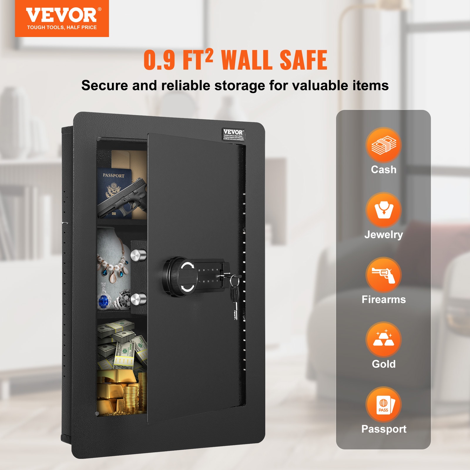 VEVOR BGBXX09CUFT3G969UV9 Floor-Wall-Safes - View #4