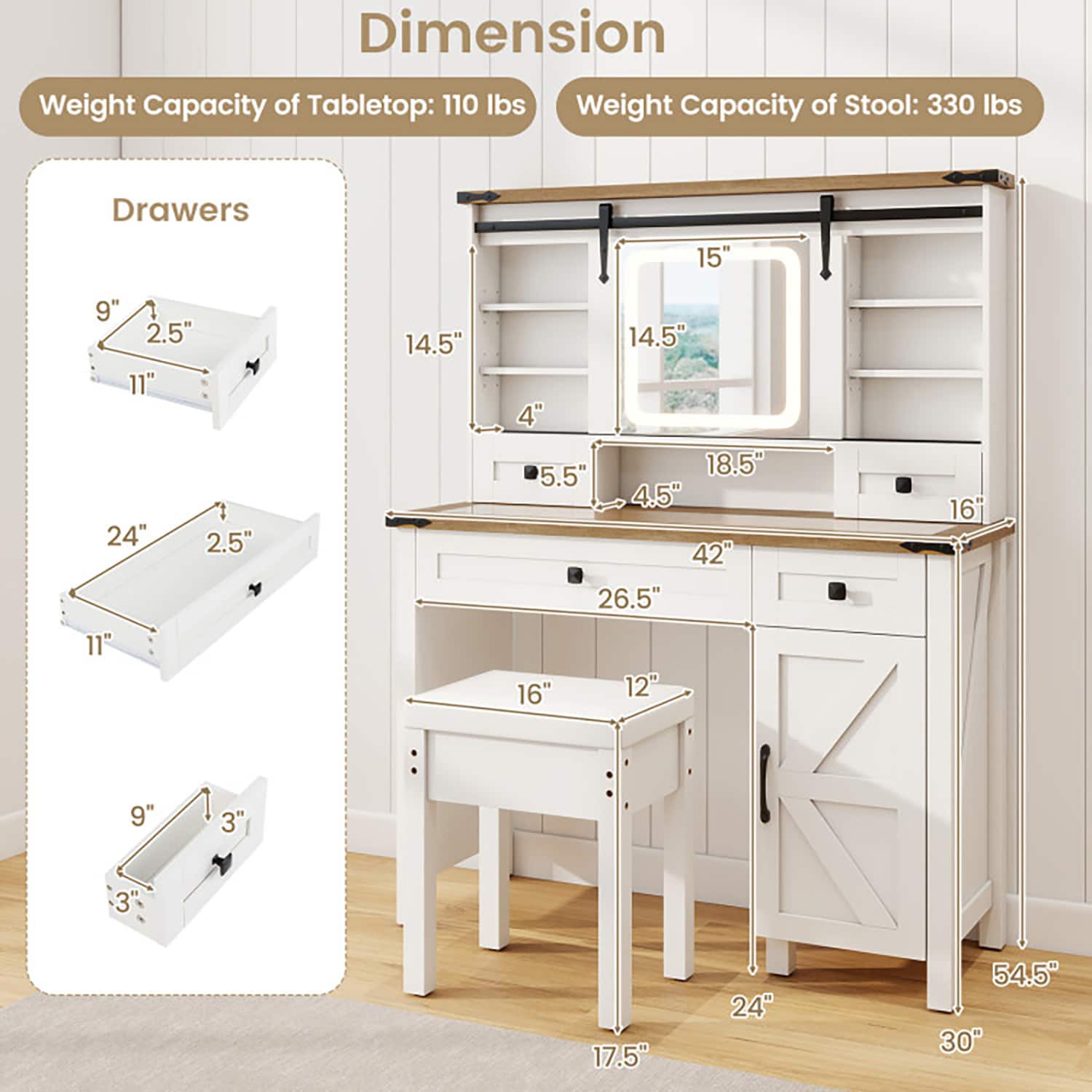 GZMR GZ-W50962 Bedroom-Vanities - View #7