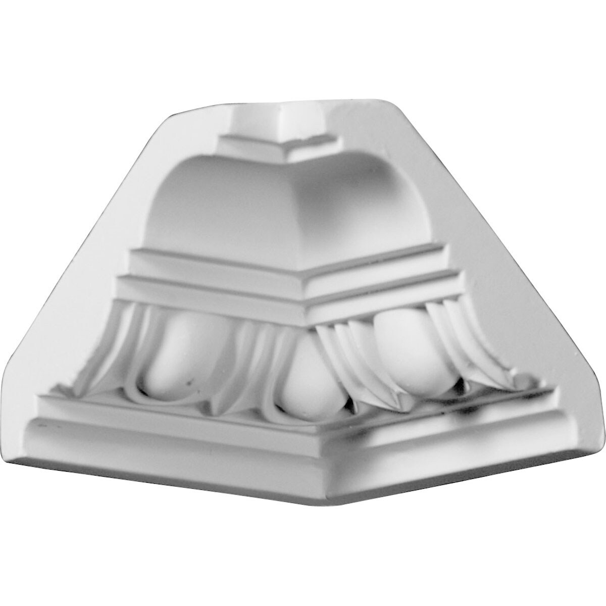 Ekena Millwork MIC03X02EG Egg Dart 3-1/8-in x 2-3/4-in Exterior Primed Polyurethane Victorian 205333 Inside corner Crown Moulding Block