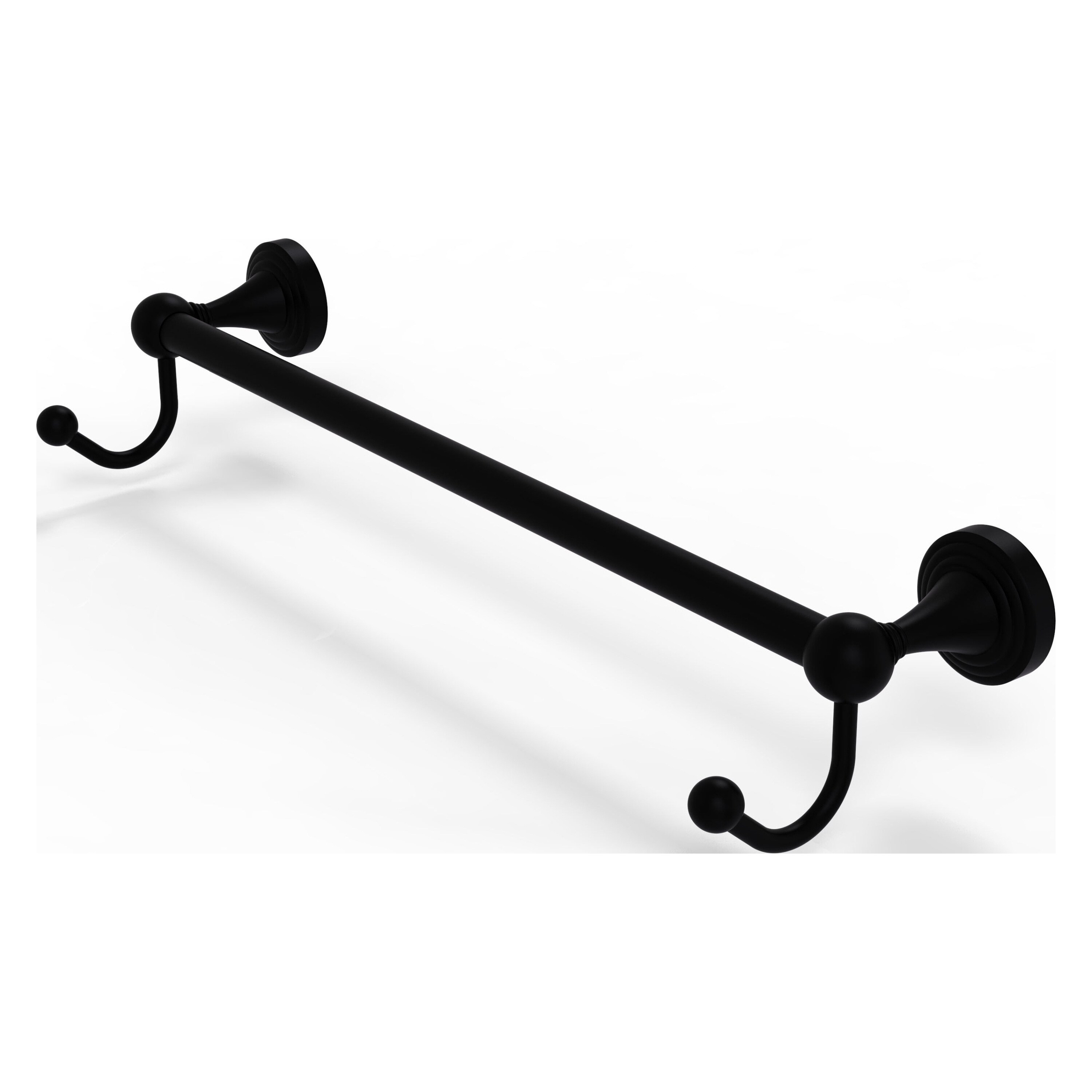 Allied Brass SG-41-18-HK-BKM Sag Harbor 18-in Matte Black Wall mount Single Towel Bar