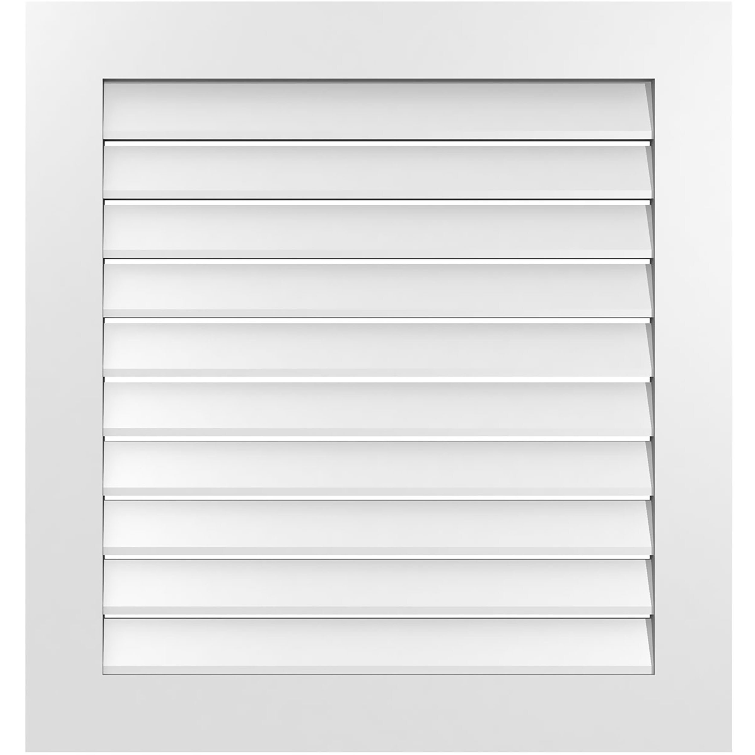 Ekena Millwork GVPVE32X3401SF 32-Inches x 34-Inches Off-white Rectangle PVC Gable Louver Vent
