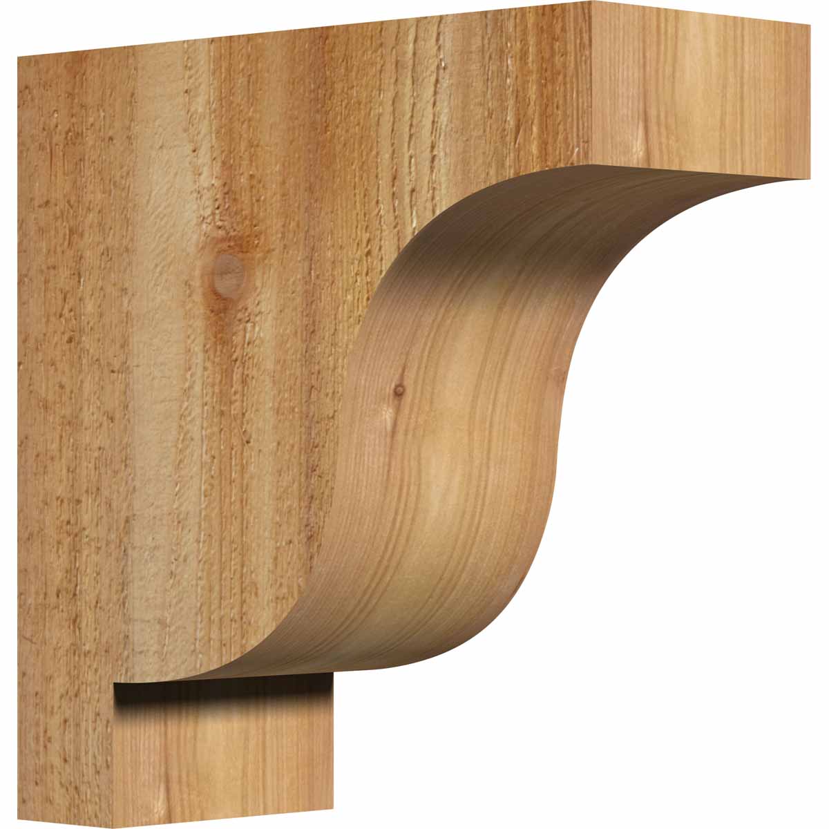 Ekena Millwork COR04X10X10NEW00RWR 4-in x 10-in x 10-in Newport Unfinished Western red cedar Wood Paintable/Stainable Corbel