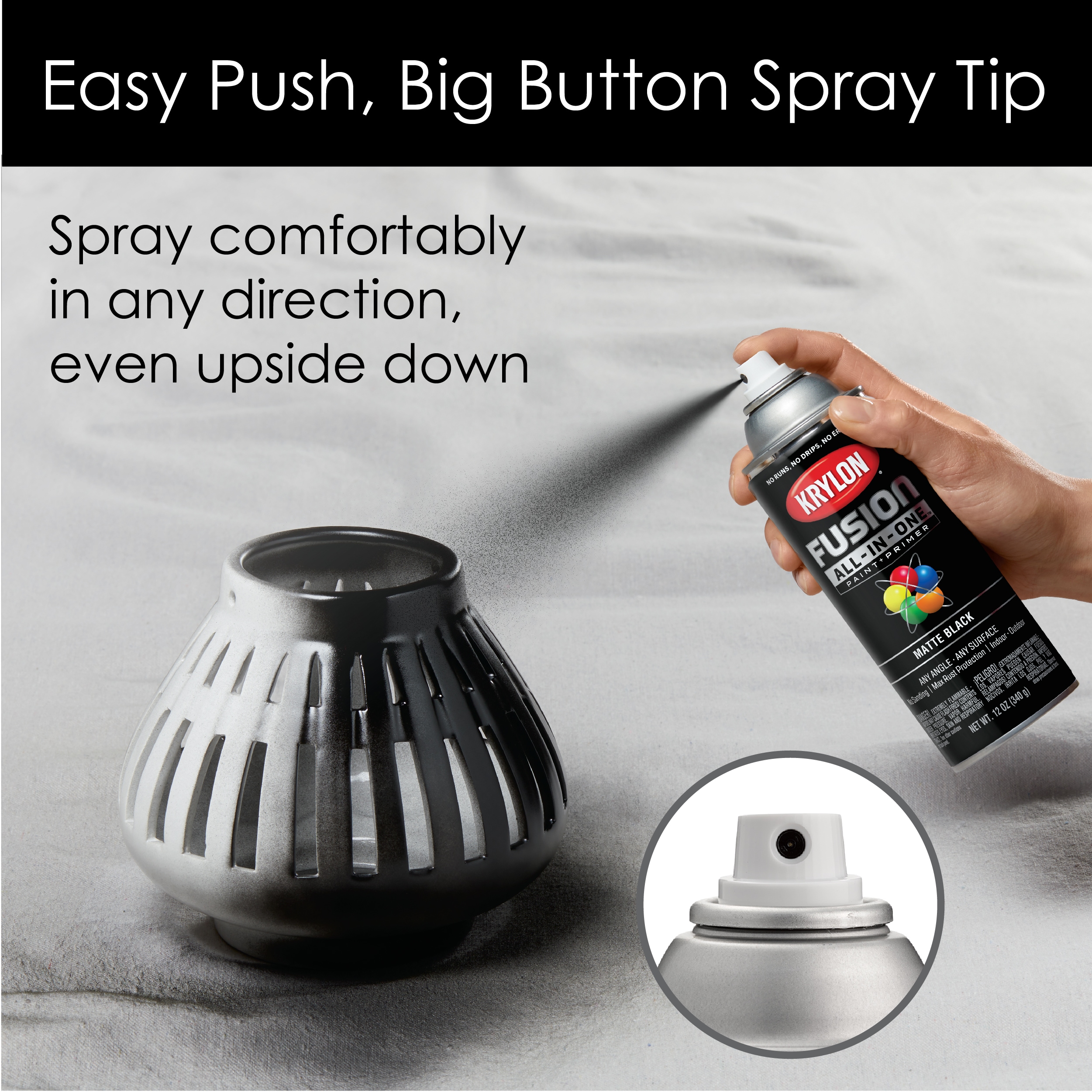 Krylon Fusion All-In-One Matte Black Spray Paint and Primer In One