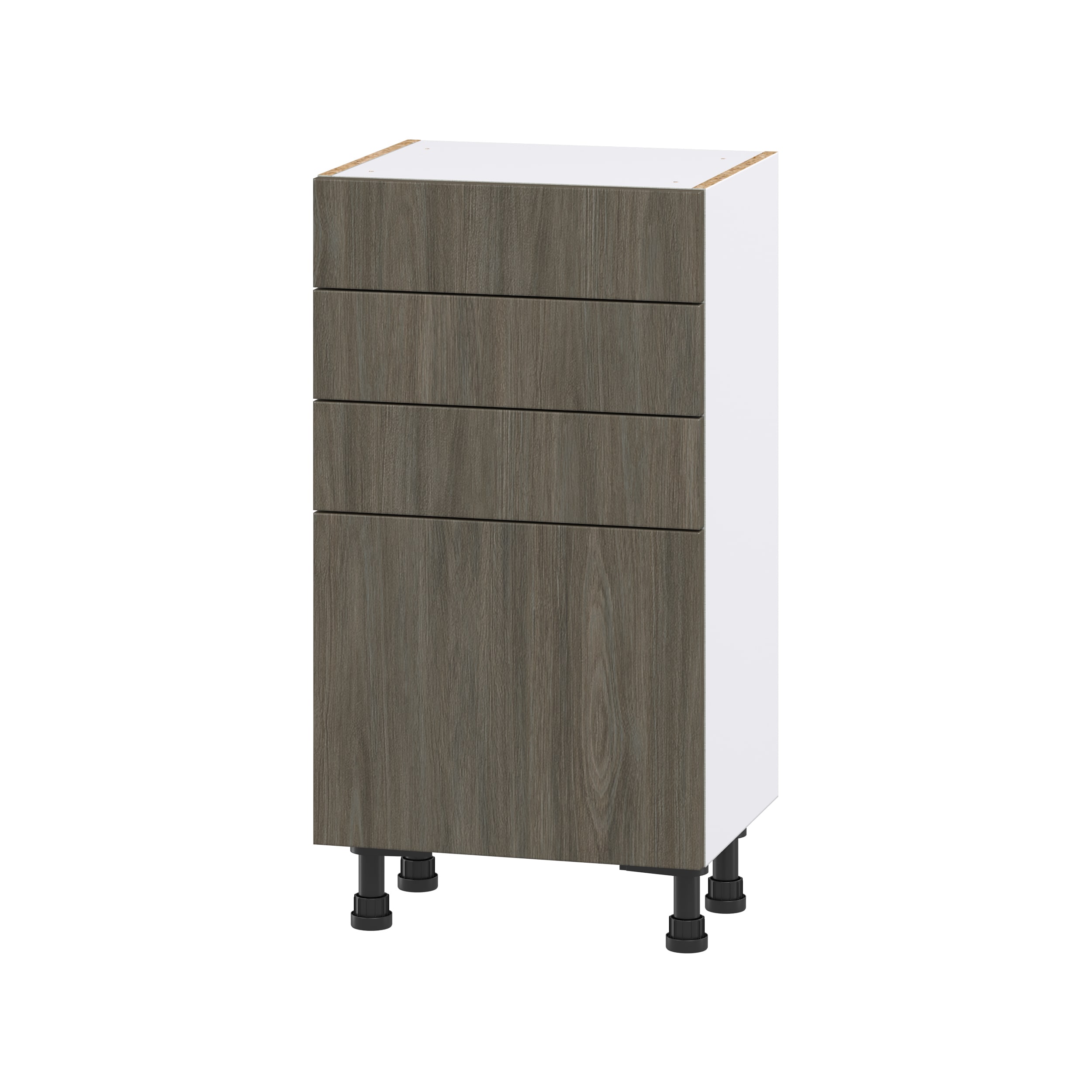 Hugo&Borg DSB1814C(L/R)-SA Savane 18-in W x 34.5-in H x 14-in D Textmel 3 -Drawers Base Fully assembled Cabinet ( Flat panel Slab )