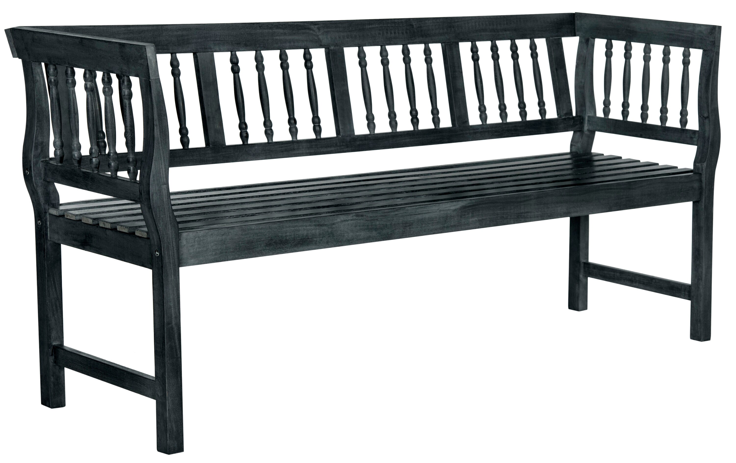 Brentwood Gray and Beige Acacia Wood Outdoor Bench