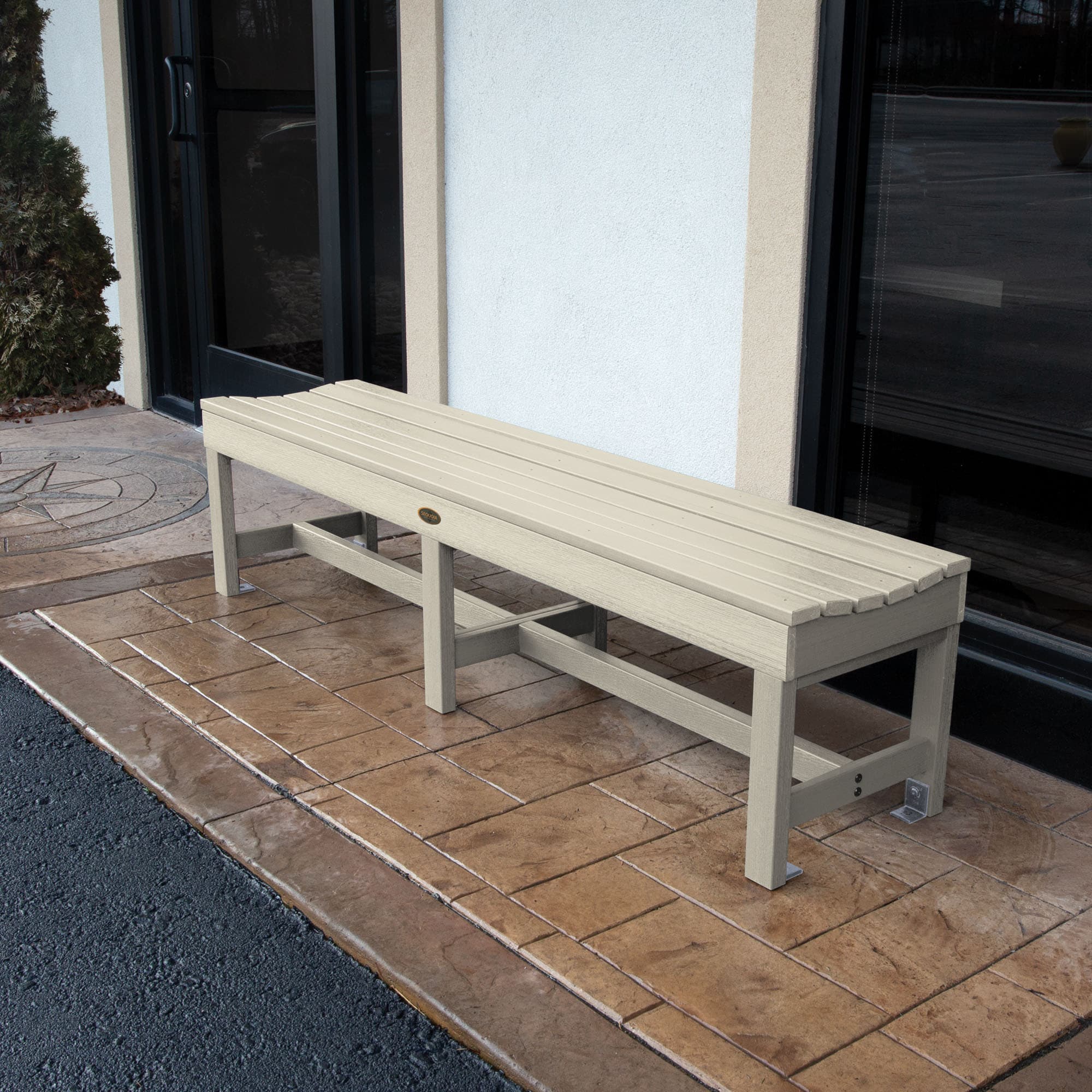 highwood CM-BENSQ61-WAE Sequoia Professional 71.2-Inches W x 17.2-Inches H Whitewash Plastic Traditional Bench