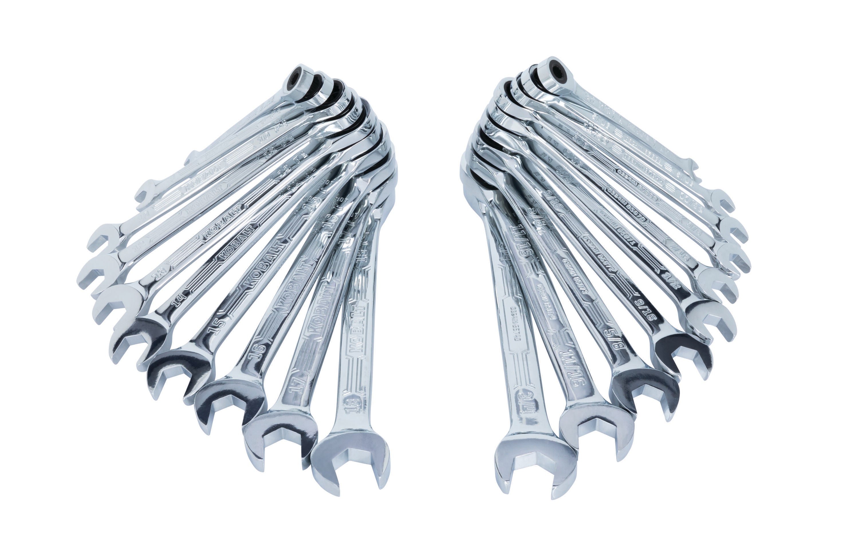 Kobalt 81730 20 -Piece Set Standard (SAE) and Metric Ratchet Wrench