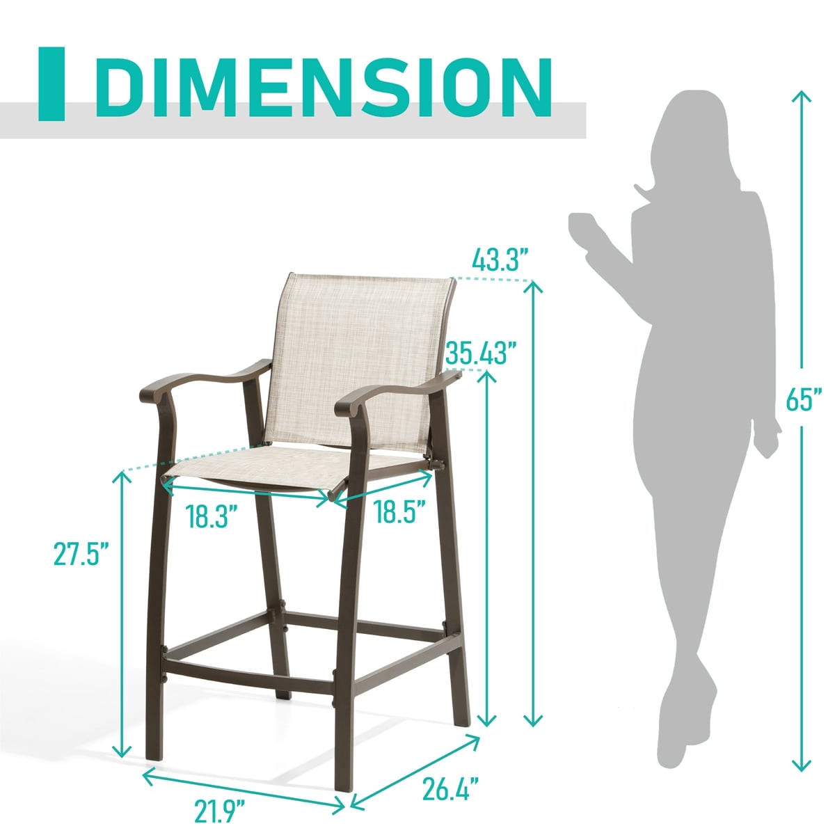 Crestlive Products CL-ST005BEI Patio-Chairs - View #3