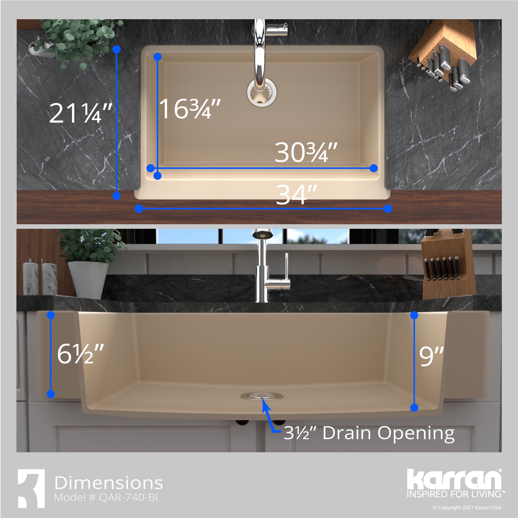 Karran QAR-740-BI Kitchen-Sinks - View #7