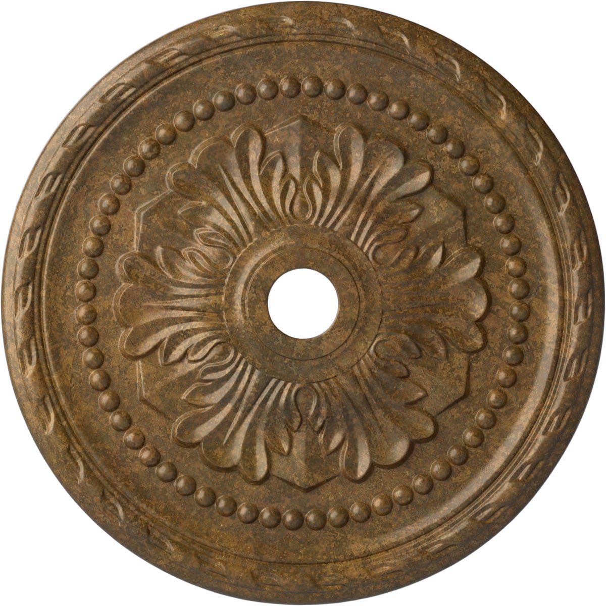 Ekena Millwork CM31PMRZS Palmetto 31.5-in W x 31.5-in L Painted Rubbed Bronze Polyurethane Whole Ceiling Medallion