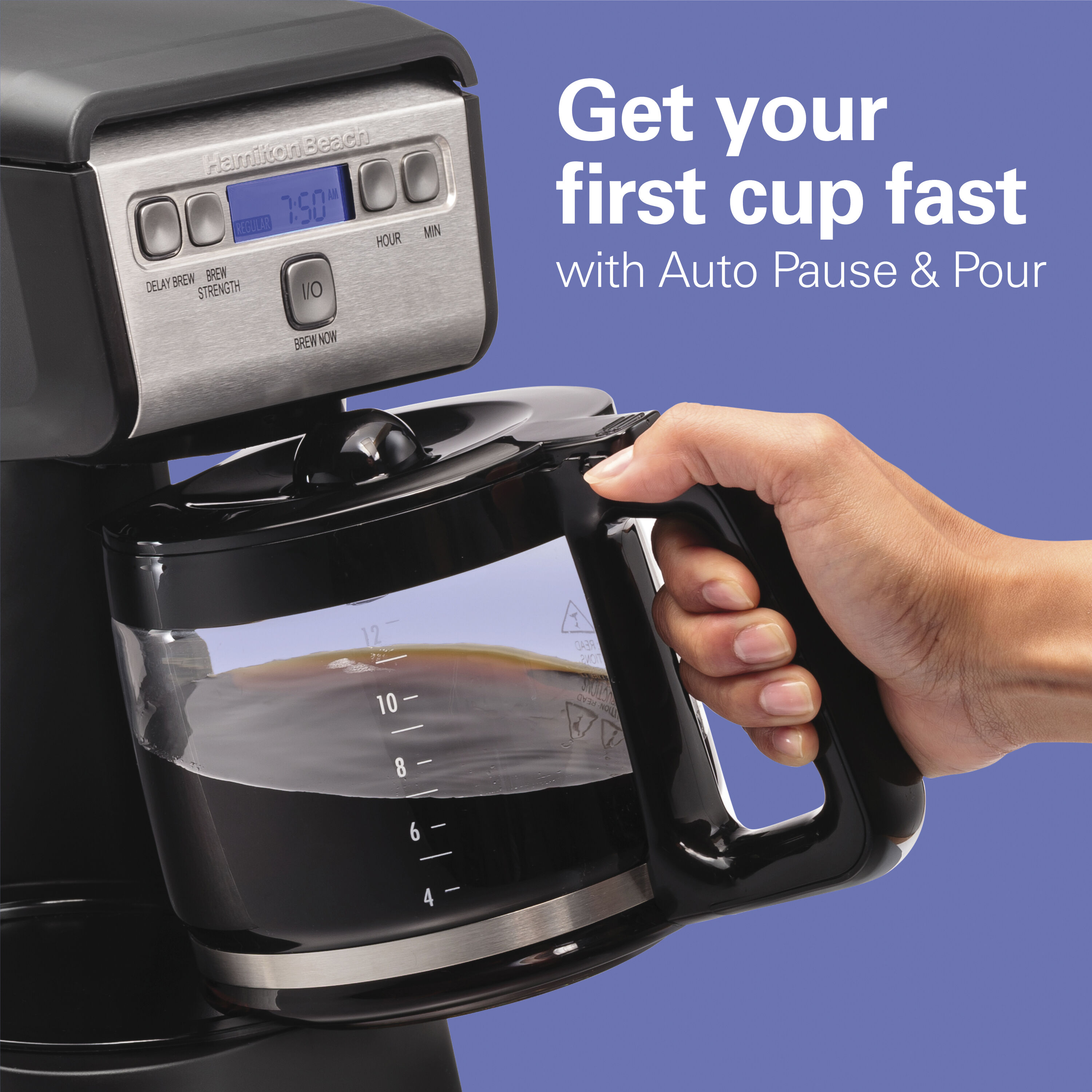 Hamilton Beach 12 Cup Black and Stainless Steel Programmable Coffee Maker