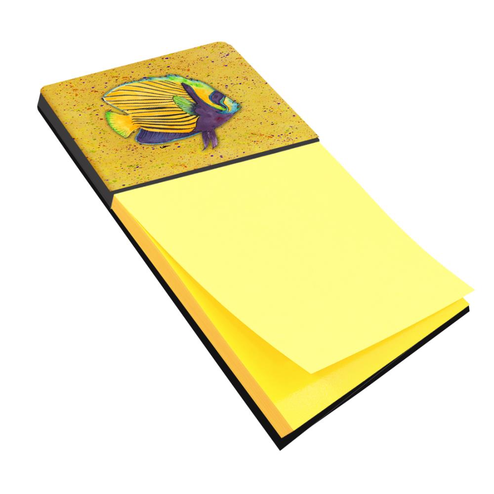 Caroline's Treasures Tropical Fish On Teal Refiillable Sticky Note Holder