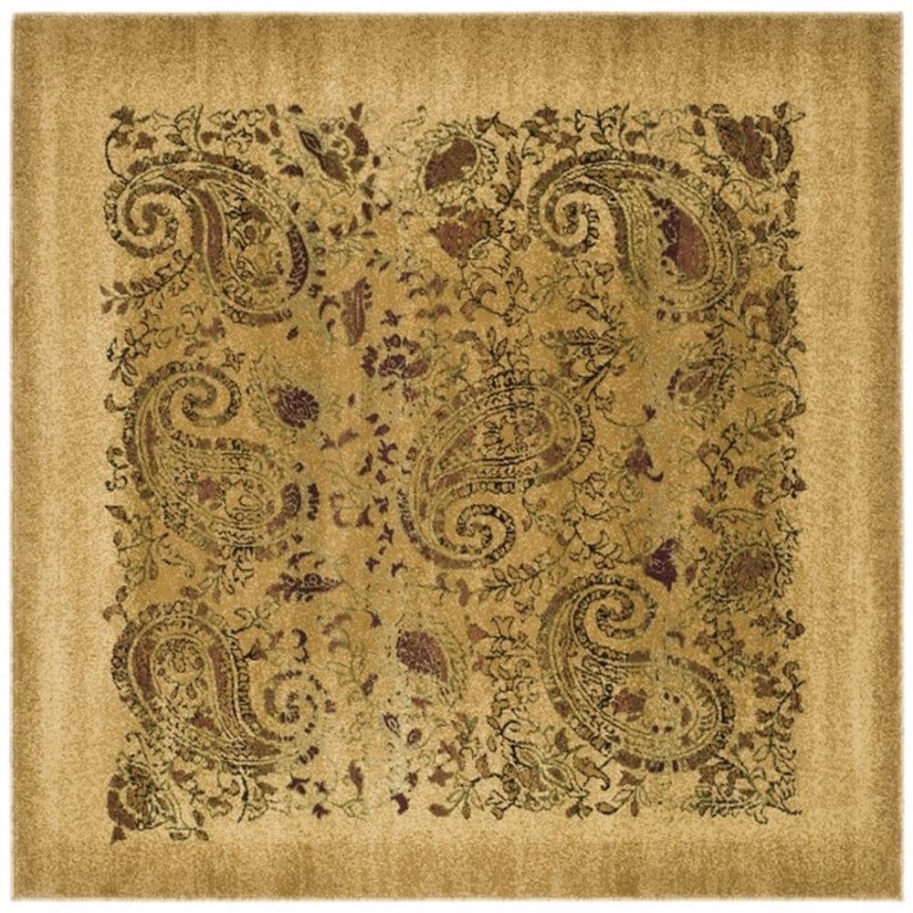 Safavieh LNH224A-8SQ Lyndhurst Paisley Life 8 x 8 (ft) Loomed Polypropylene Beige/Multi Square Indoor Paisley Vintage Area rug