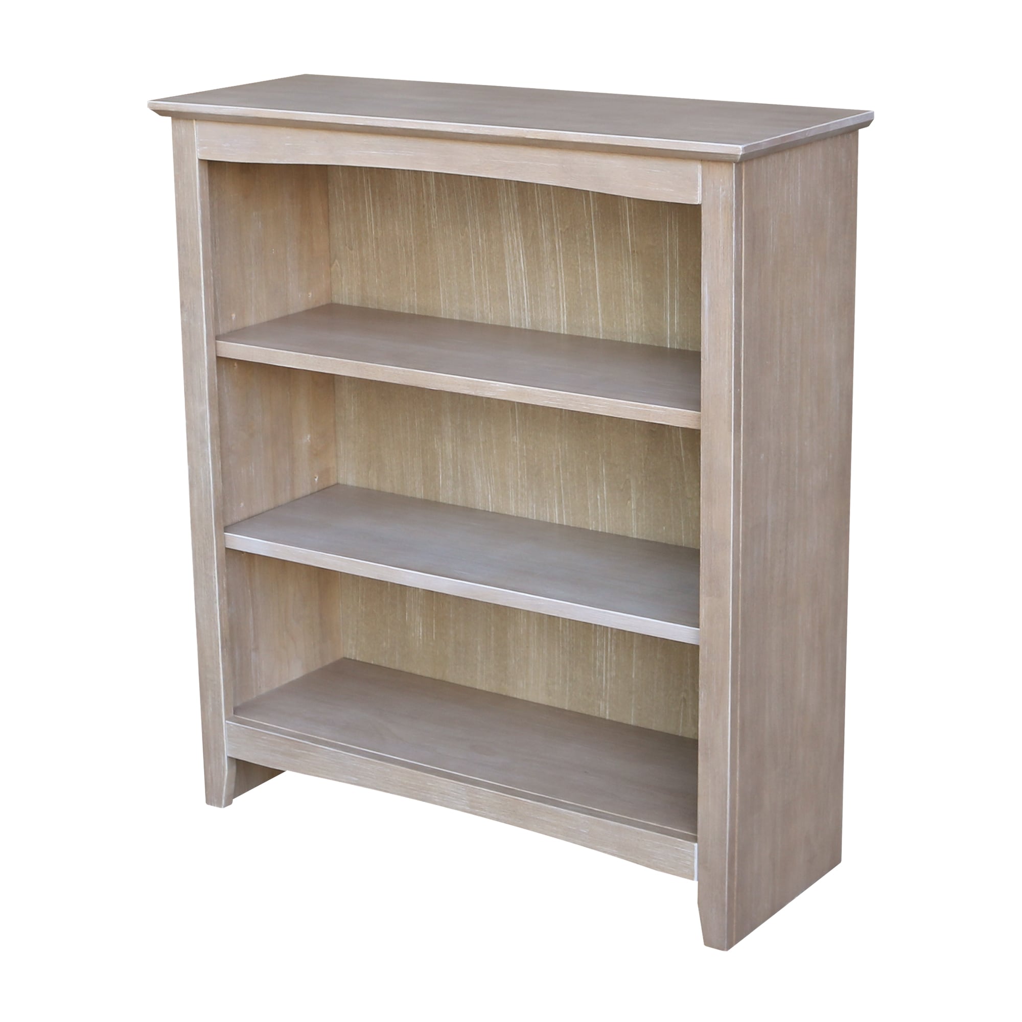 International Concepts Washed Gray Taupe Wood 3 Shelf Bookcase 32 in W x 36 in H x 12 in D SH09 3223A at Lowes