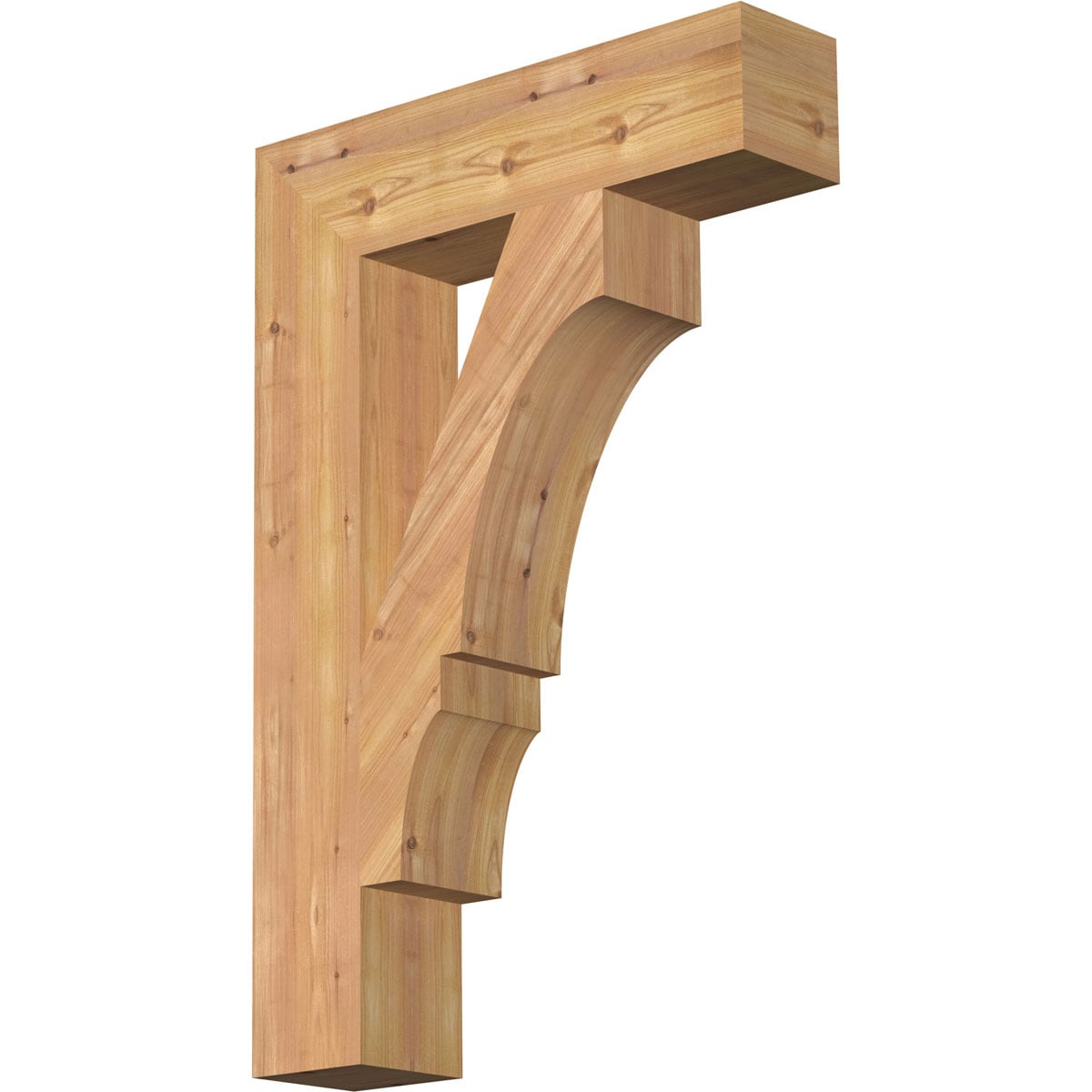 Ekena Millwork BKT06X24X36BOA05SWR Balboa block smooth 5-1/2-in x 24-in x 36-in Western red cedar Brown Wood Standard bracket