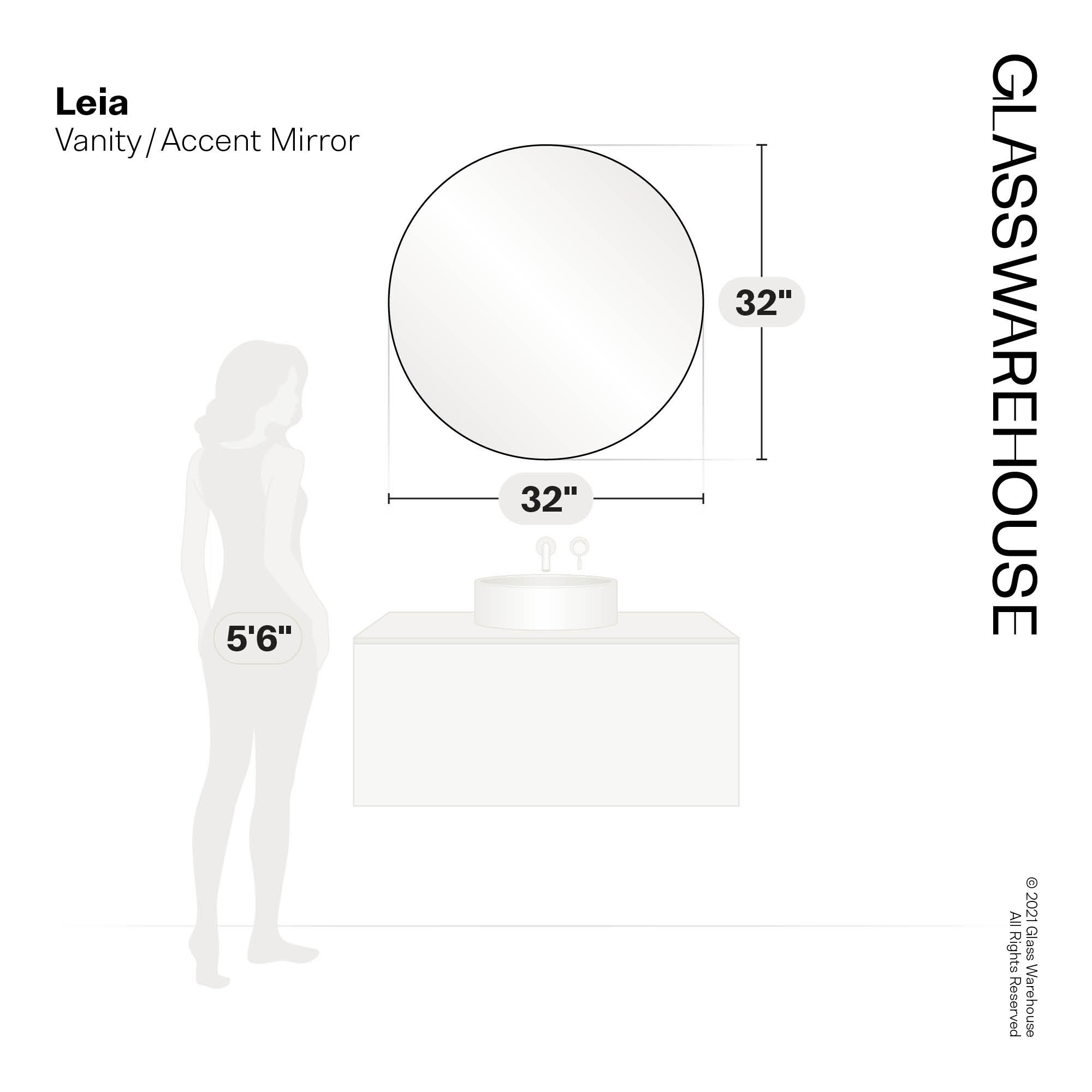 Glass Warehouse MF-R-32-B Decor-Mirrors - View #4