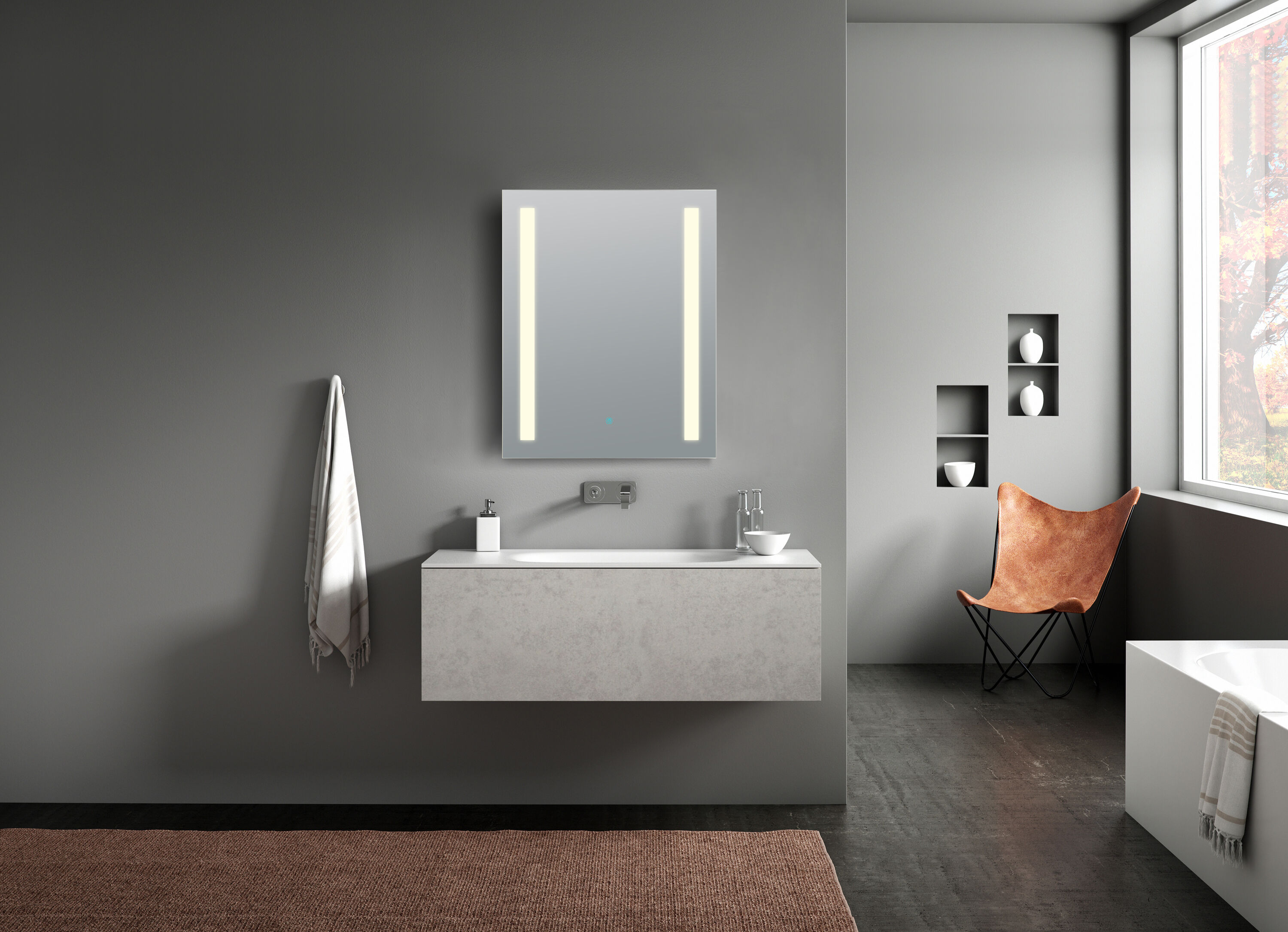 ANZZI BA-LMDFV002WH Framed-Bath-Mirrors - View #9