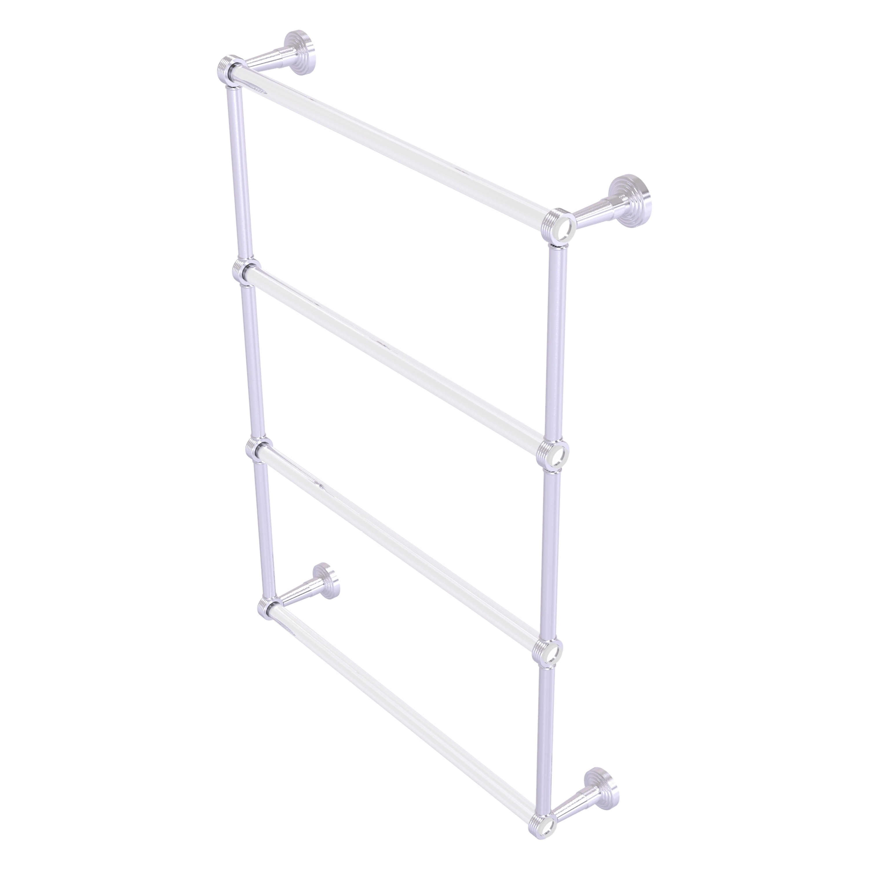Allied Brass PB-28G-24-SCH Pacific Beach 24-in double Satin Chrome Wall mount 4-tier Towel Bar