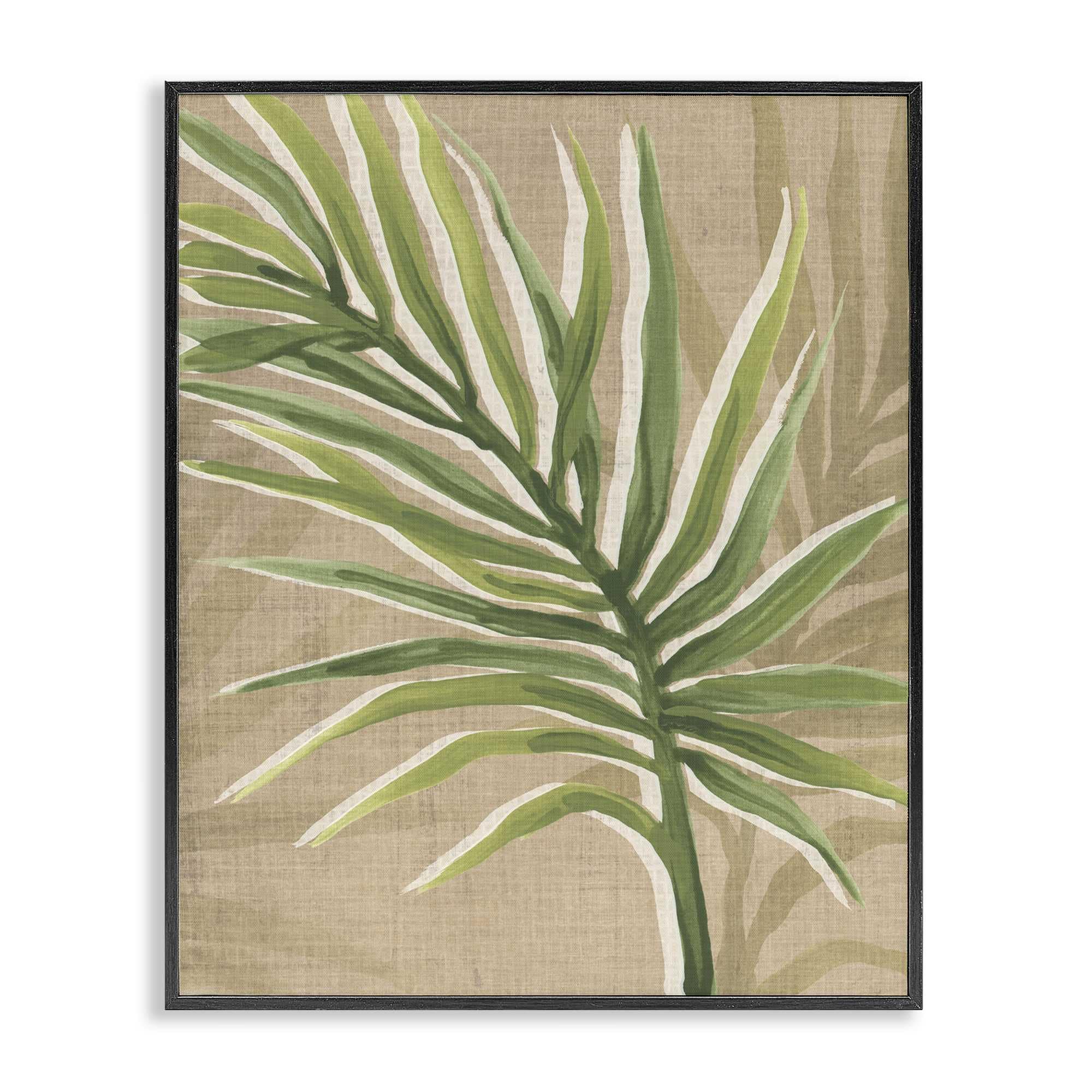Stupell Industries BS-397-FR-11X14 Natural Curved Palm Leaf Black Framed Giclee Art By June Erica Vess 11 x 14