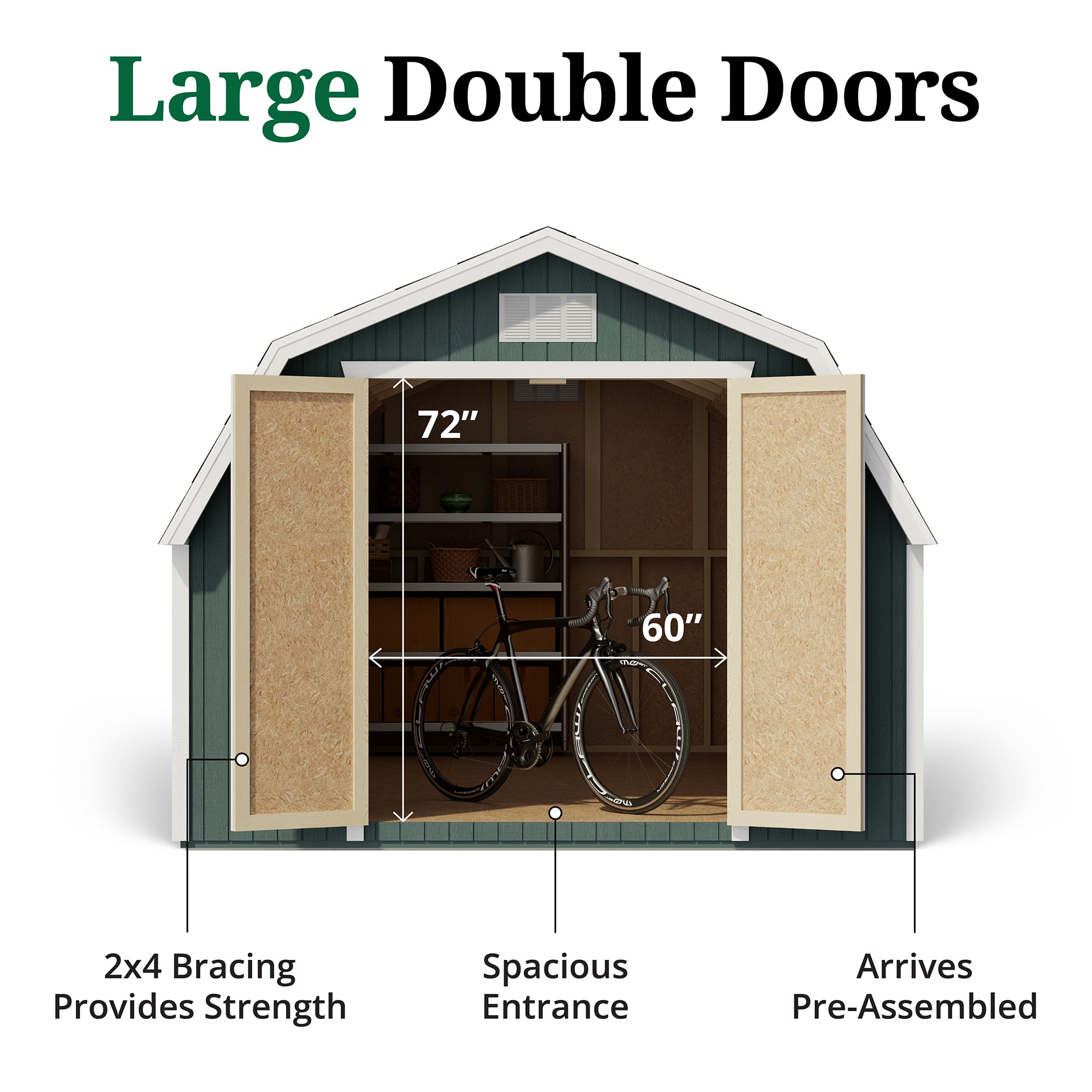 Little Cottage Co 10X12 CGB-4-PC Wood-Storage-Buildings - View #4