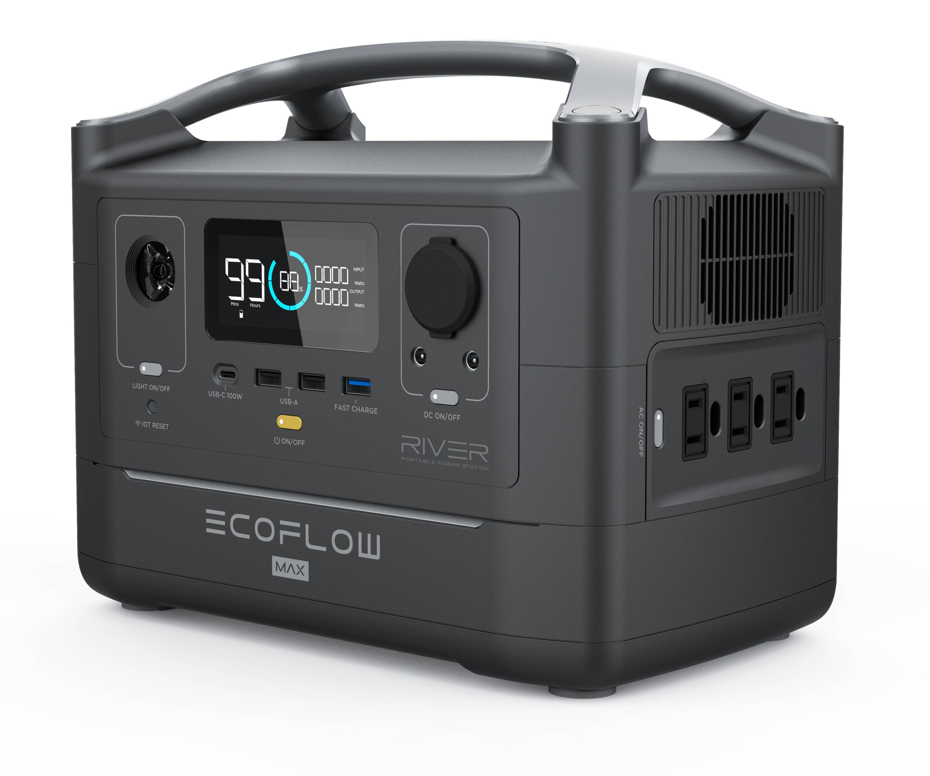 EcoFlow 576Wh RIVER Max Portable Power Station 1200-Watt Portable Power  Station