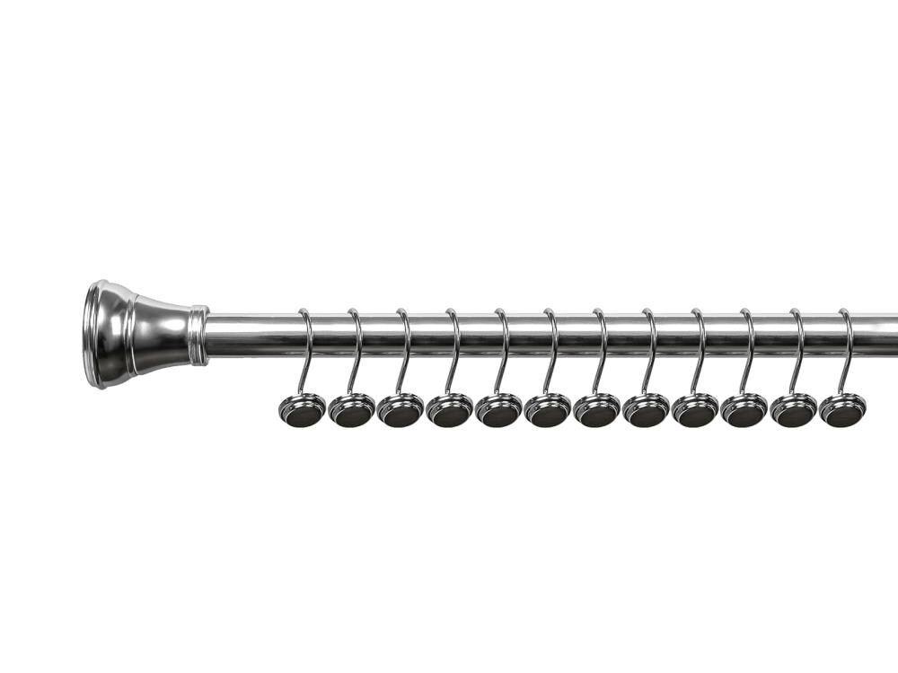 Chrome Heavy-Duty Rust Resistant Shower Curtain Hooks Set of 12