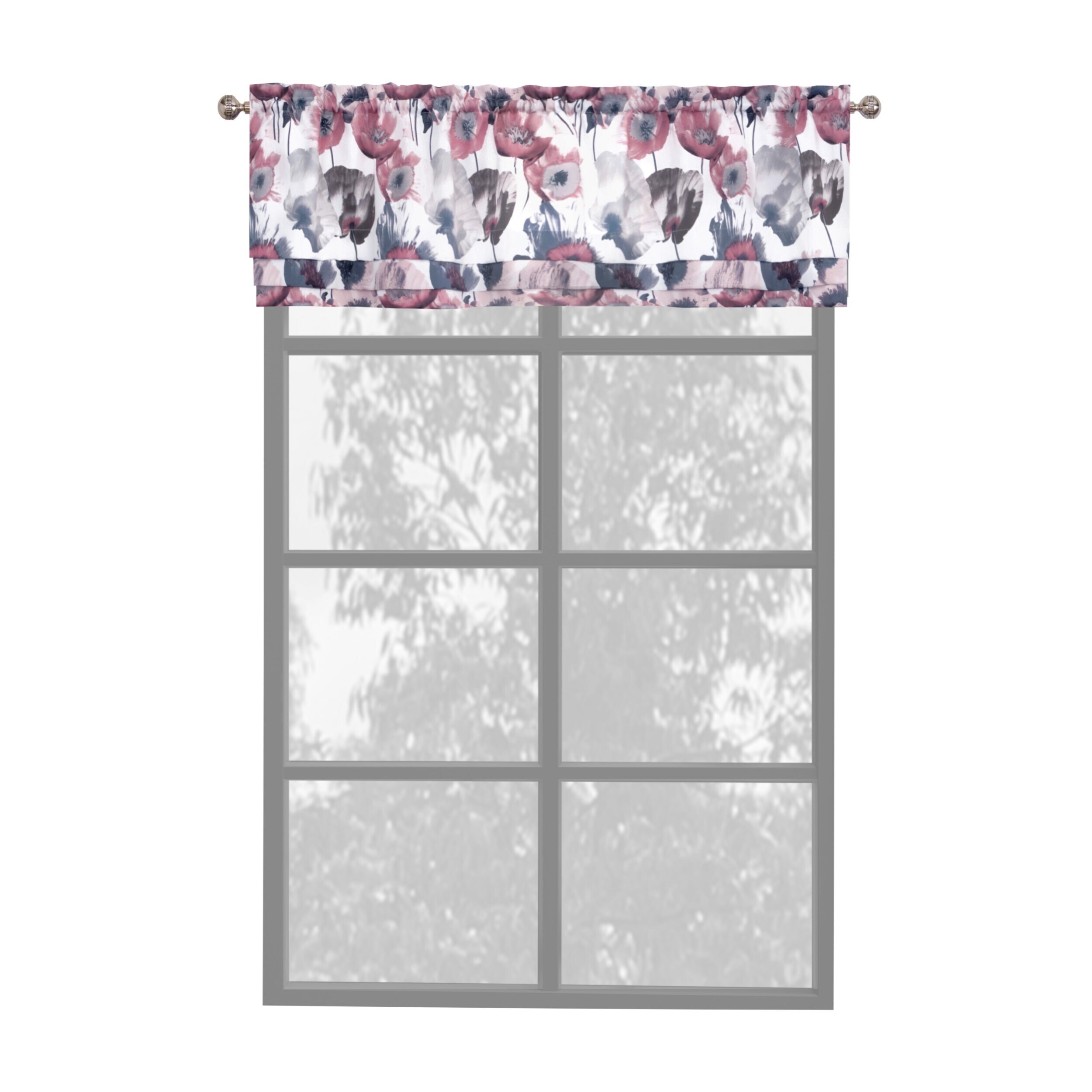 Achim POVL17BH06 Poppy Field 17-Inches Blush Polyester Rod pocket Valance
