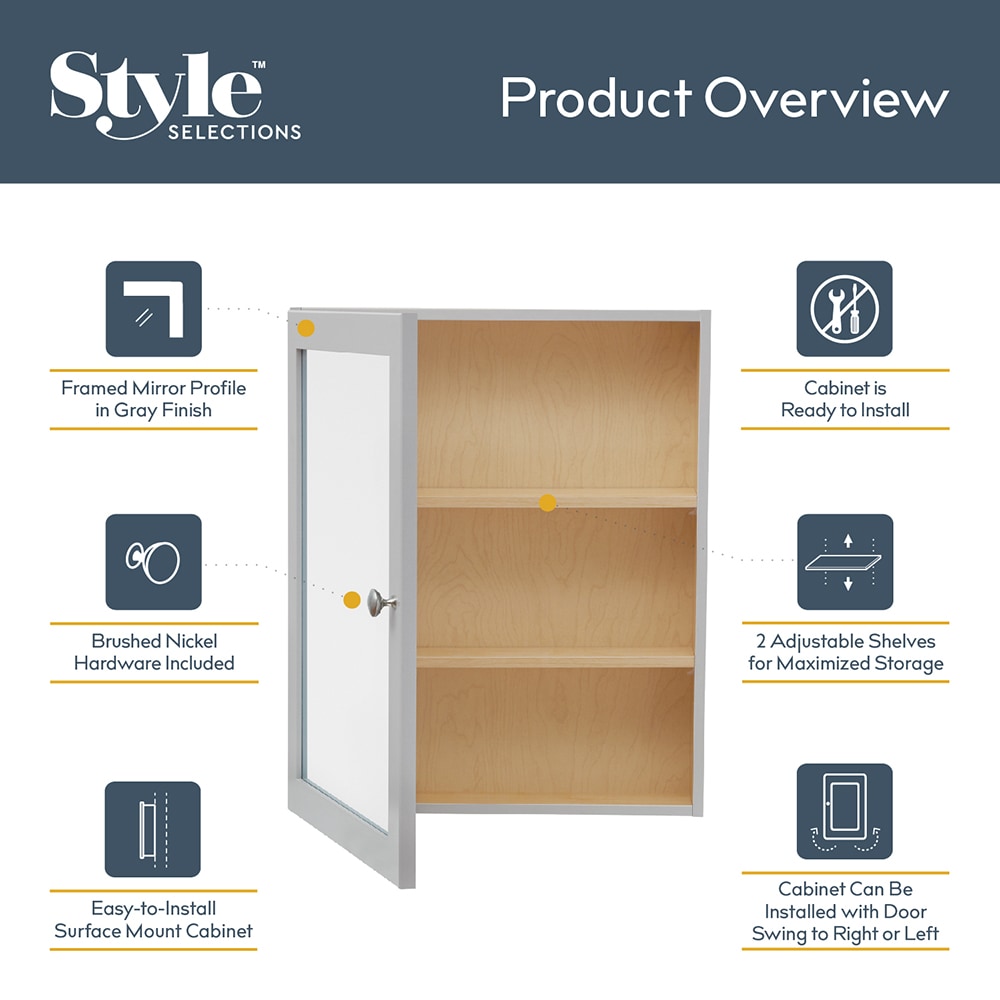 Style Selections 55J20-SS Bathroom-Medicine-Cabinets - View #5