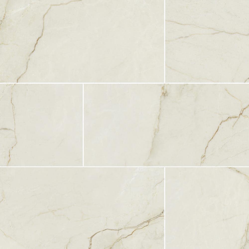 Taormina Beige 12-in x 24-in Glazed Porcelain Marble Look Floor and Wall Tile (17.19-sq. ft/ Carton) | - DELLA TORRE 63TA01R