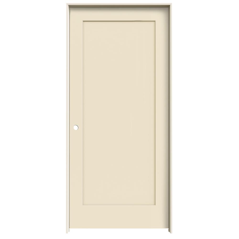 JELD-WEN LOWOLJW191200311 36-in x 80-in Bisque Solid Core 1-panel Square Right Hand Smooth Prefinished Molded Composite Flat Jamb Single Prehung Interior Door