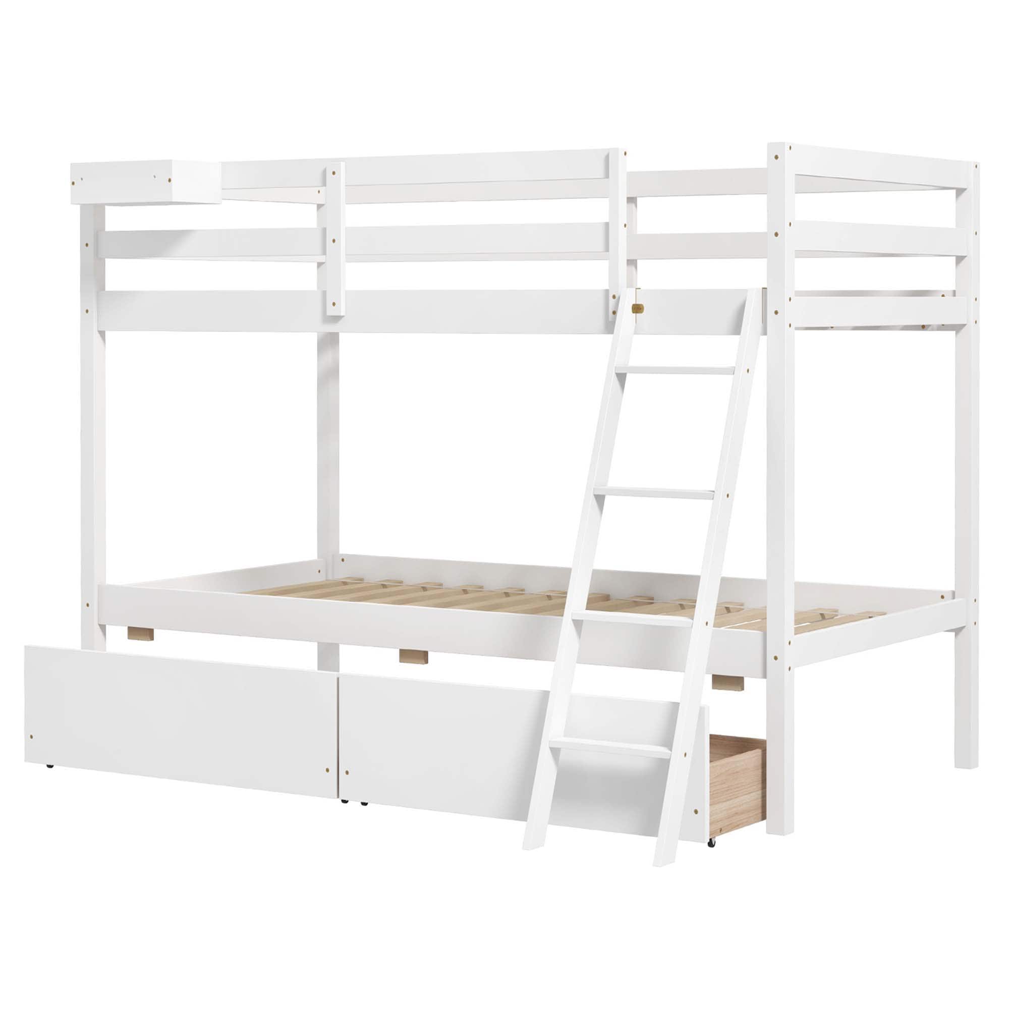 Costway HCST00627 White Twin over twin Bunk Bed