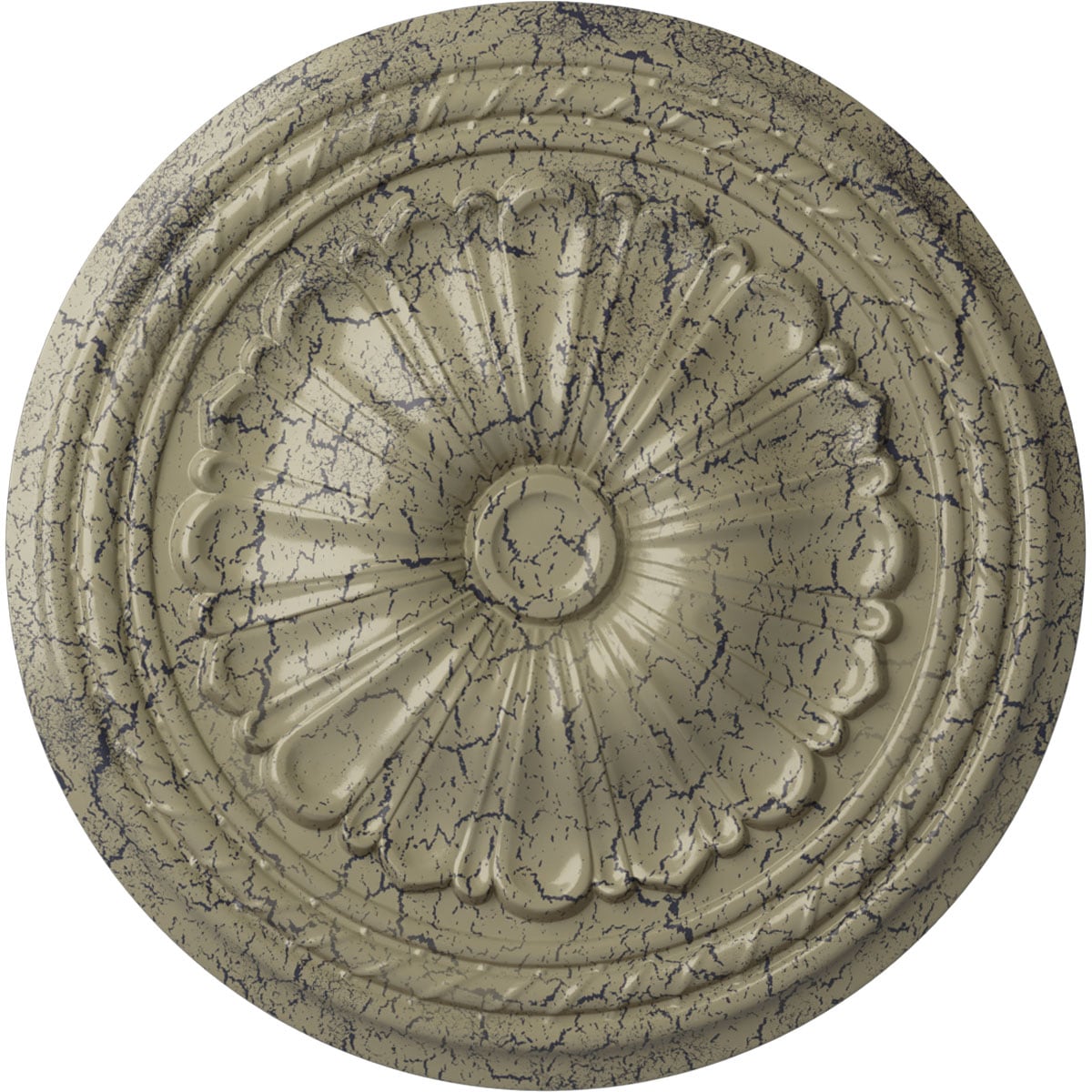 Ekena Millwork CM20ALCSC Alexa 20.5-in W x 20.5-in L Painted Castle Stone Crackle Polyurethane Whole Ceiling Medallion