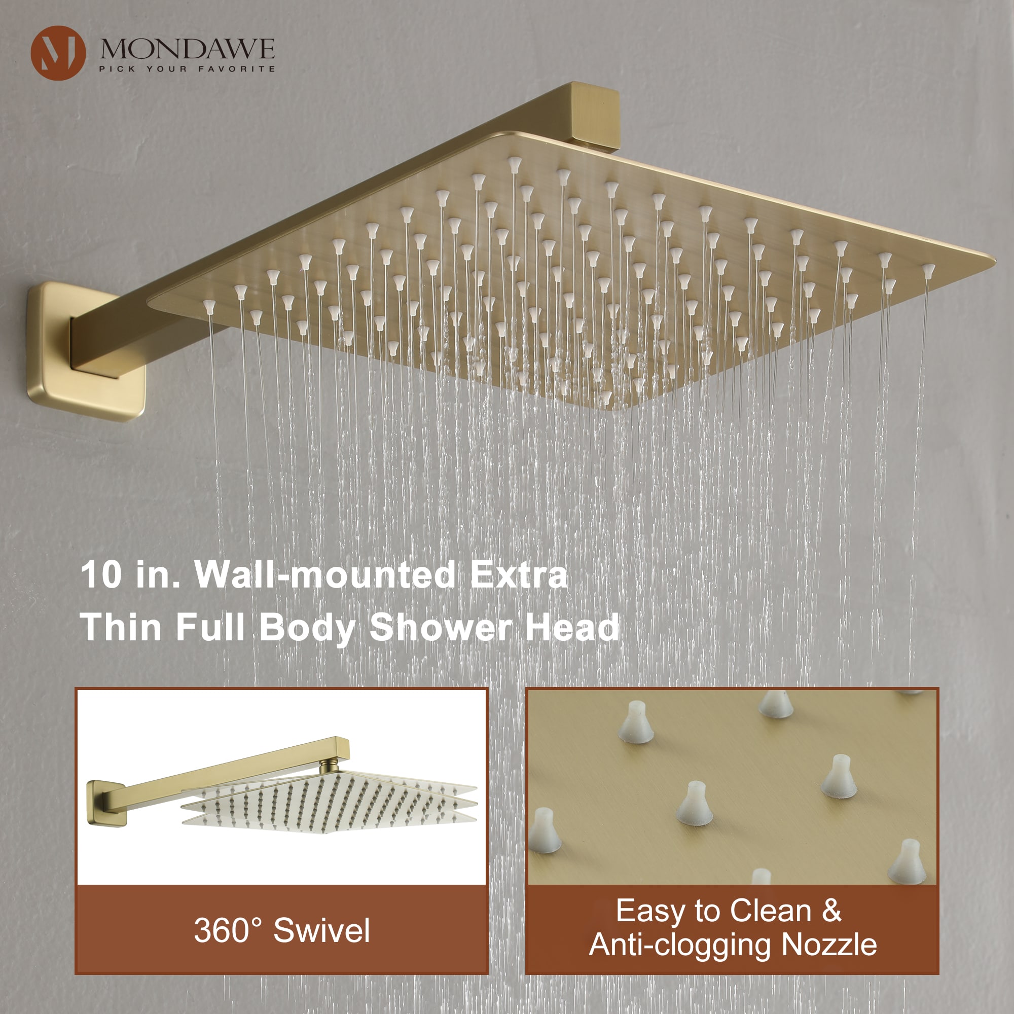 Mondawe MD-SMD04BG Showerhead-Bar-Panels - View #3