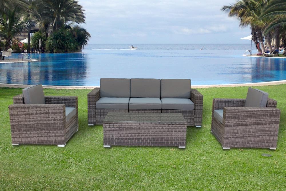 Siena 5 seater online rattan garden sofa set