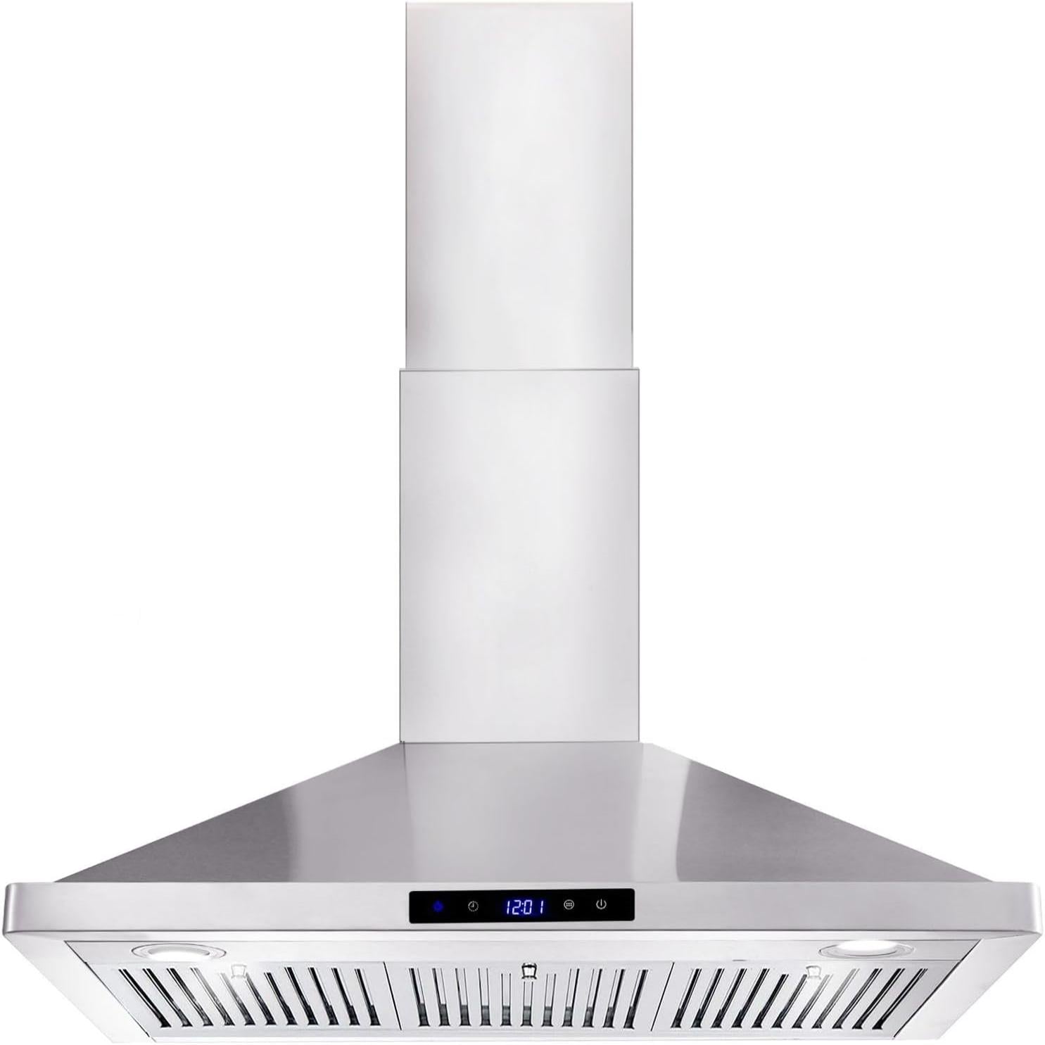 Tieasy SN1090 36 inch Convertible 700-CFM Brushed Stainless steel Wall-Mounted Range Hood