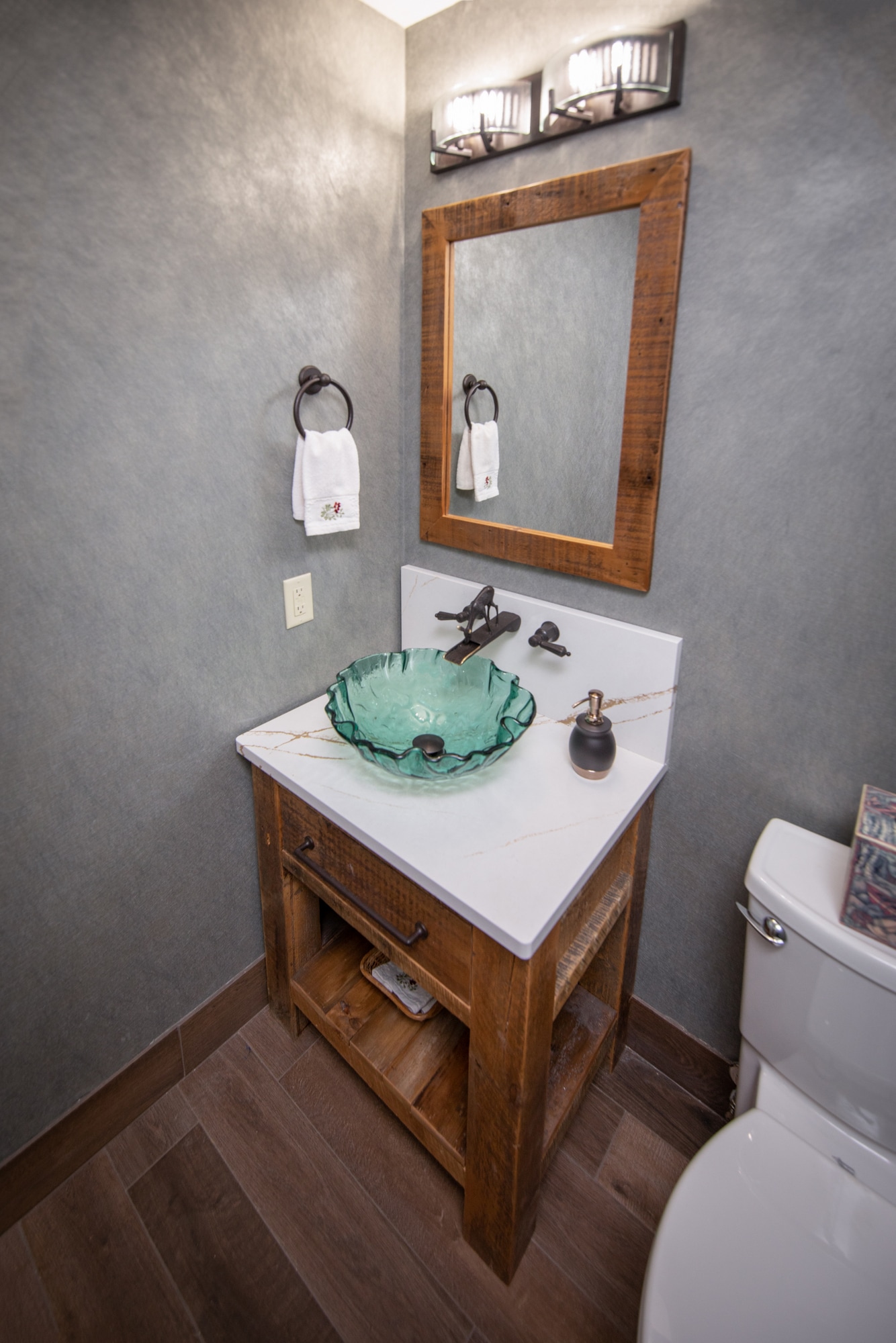 Green Textured Glass Above-Counter Round Vessel Sink