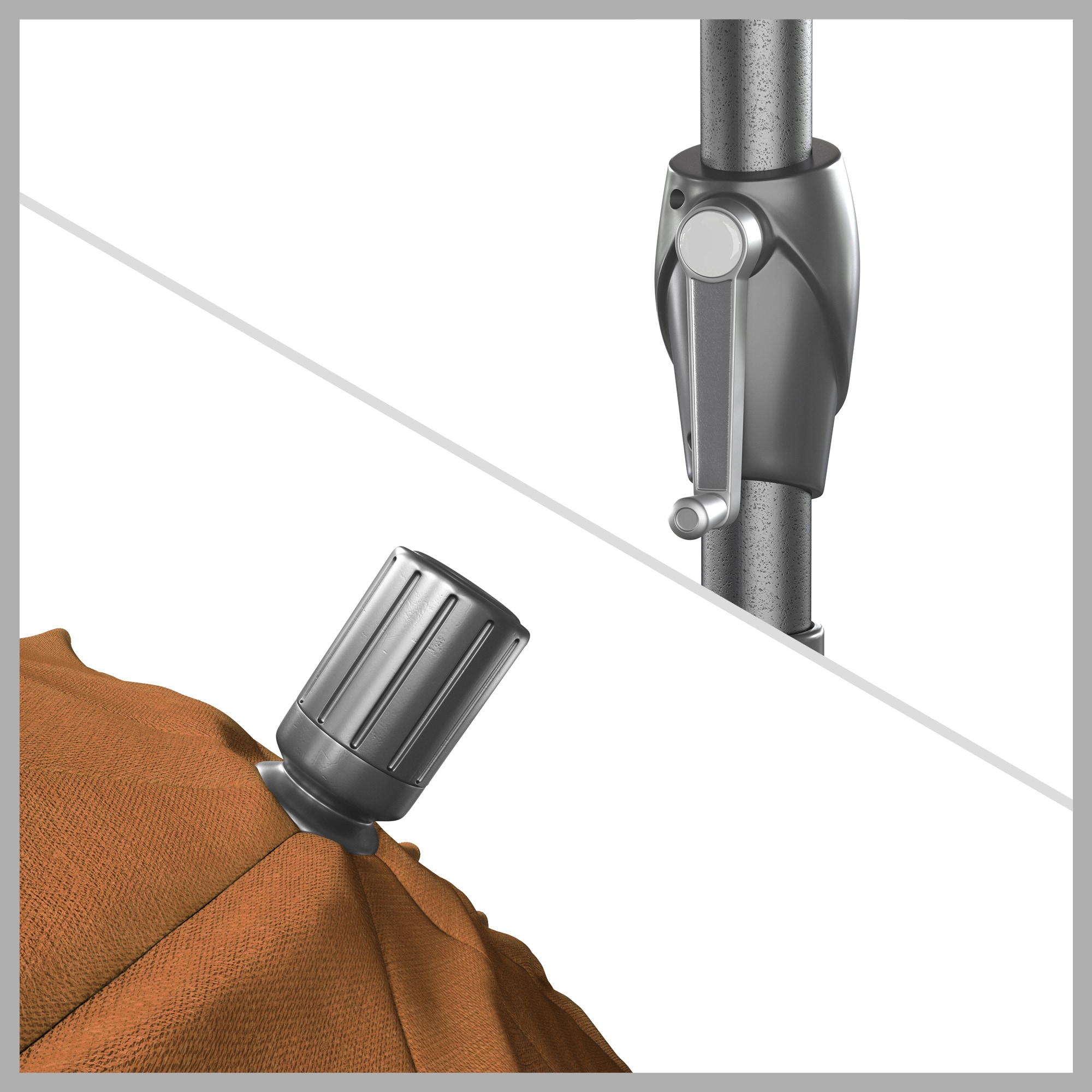 7.5 ft. Orange Aluminum Market Patio Umbrella with Crank Lift
