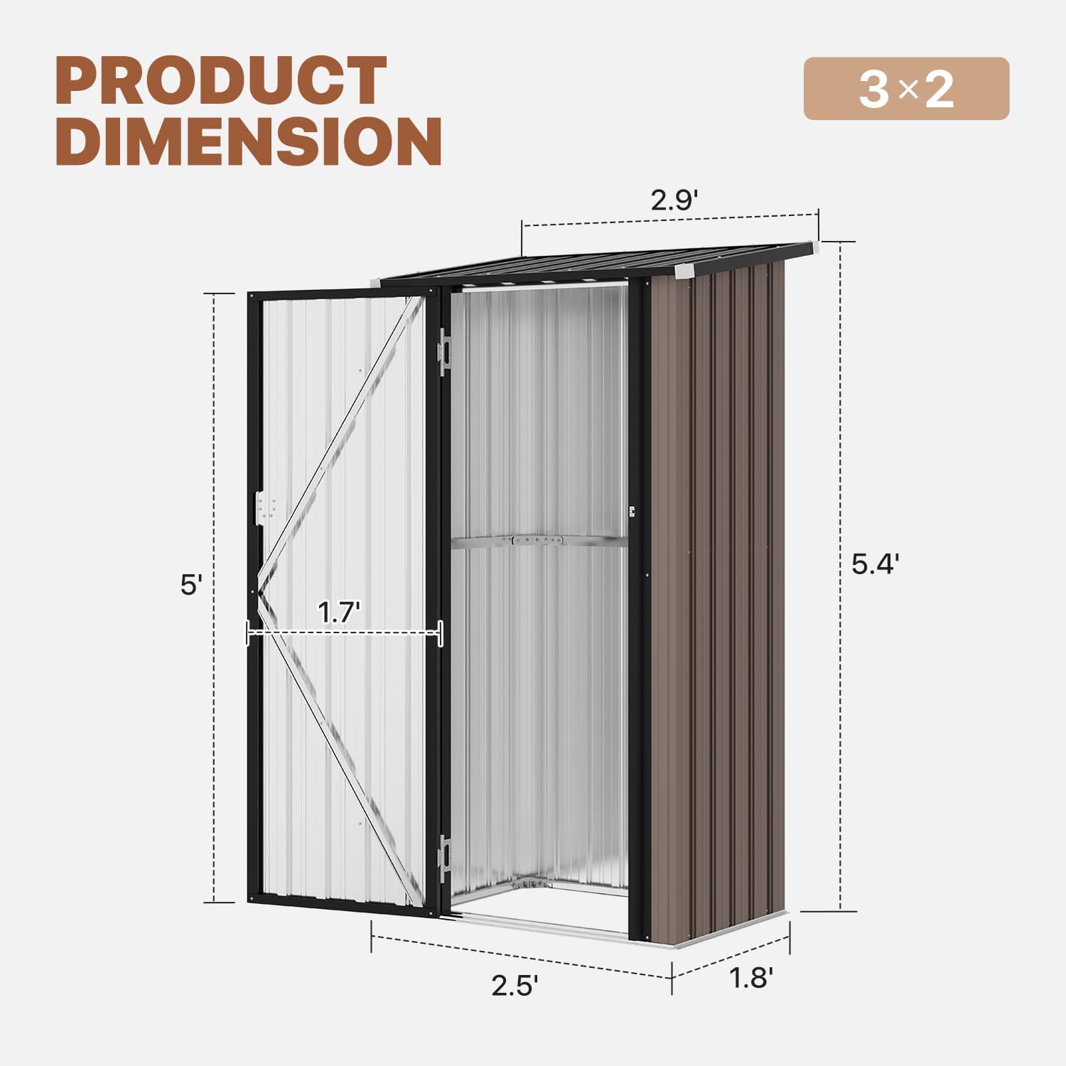 Sunmthink Z-MSD0303-40BR Metal-Storage-Buildings-Sheds - View #5