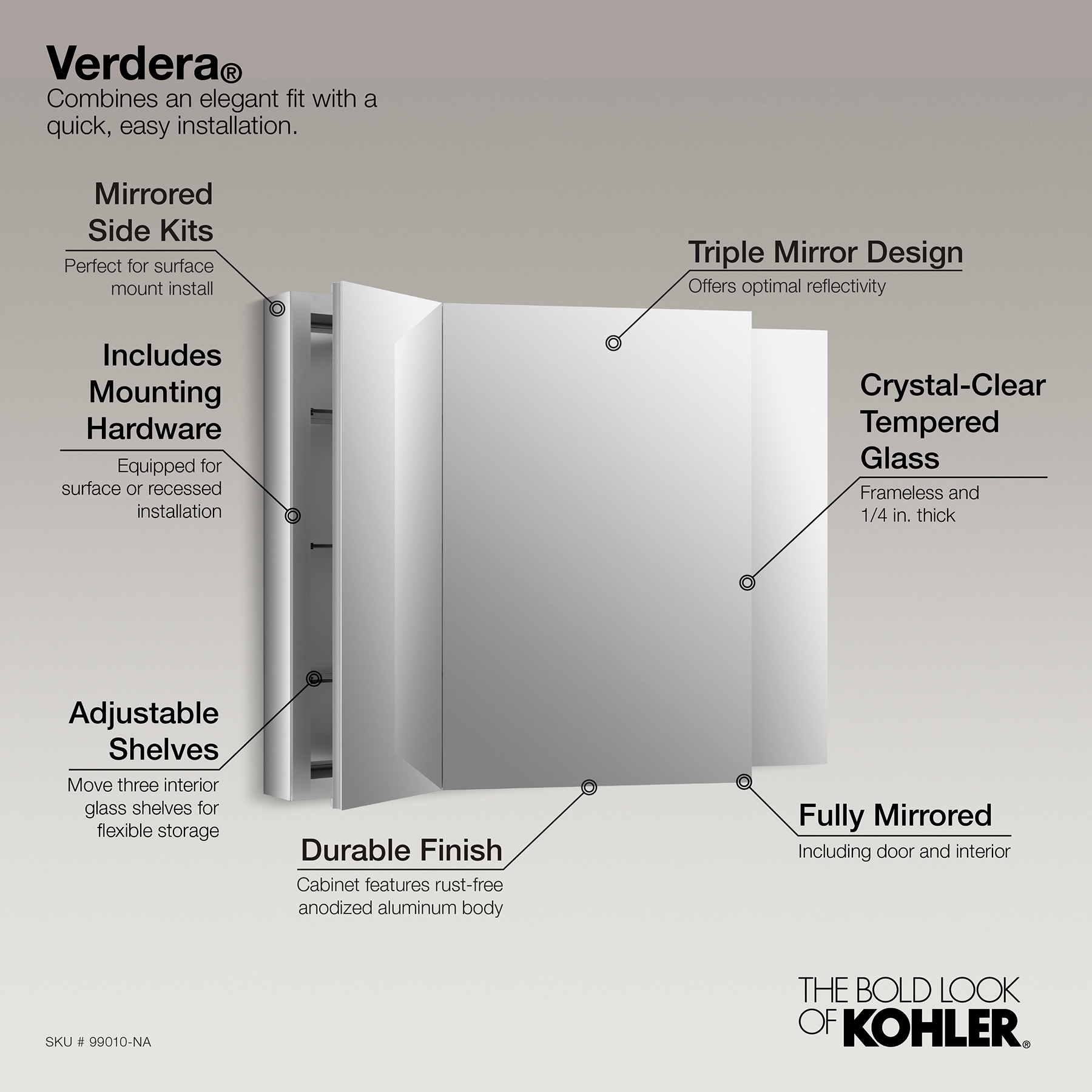 KOHLER 99010-NA Bathroom-Medicine-Cabinets - View #8
